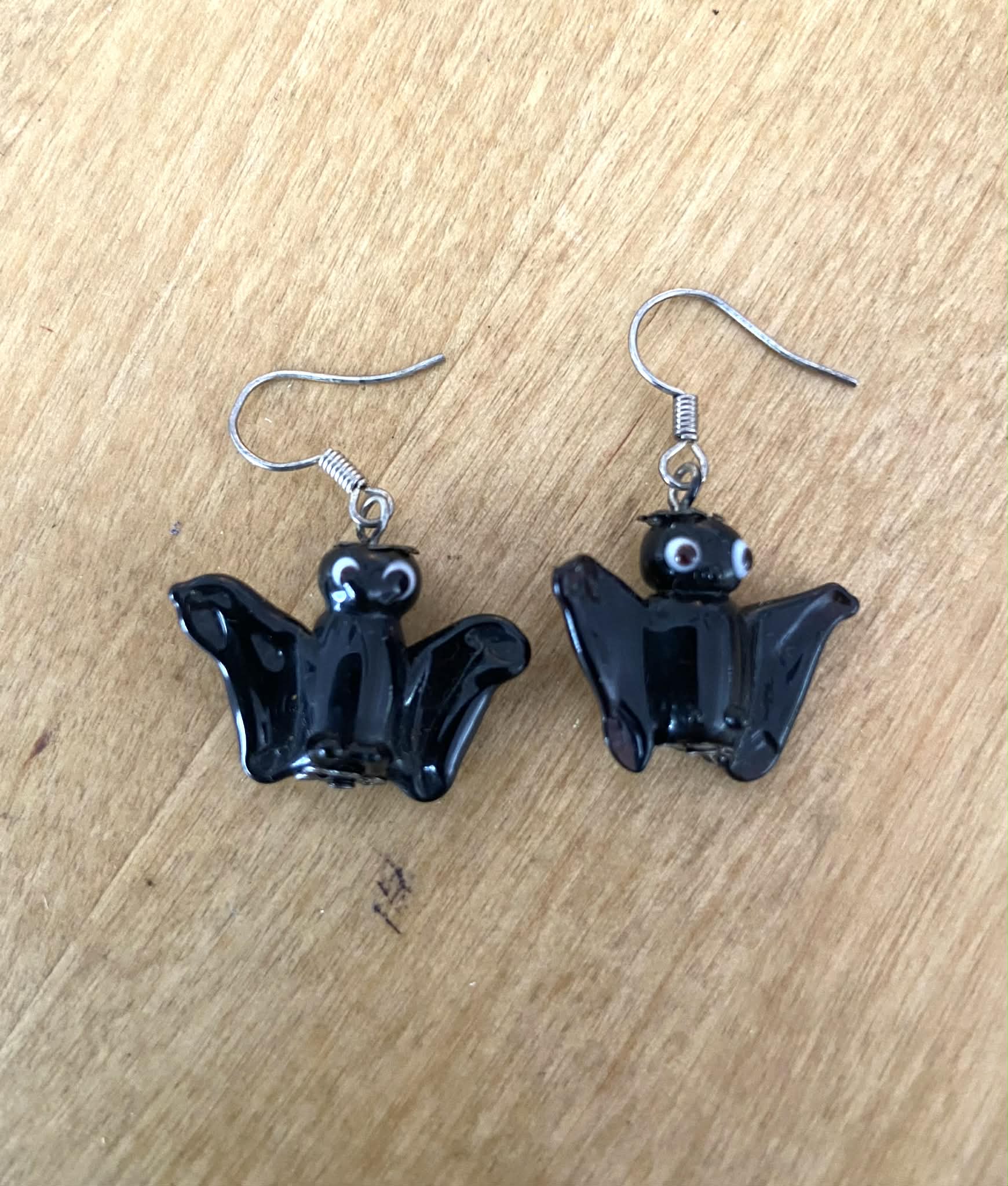 Glass Bead Bat Earrings