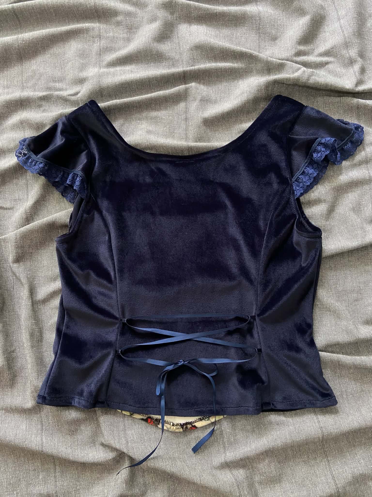 Lilith top - Midnight Blue with Oddity Print (12)