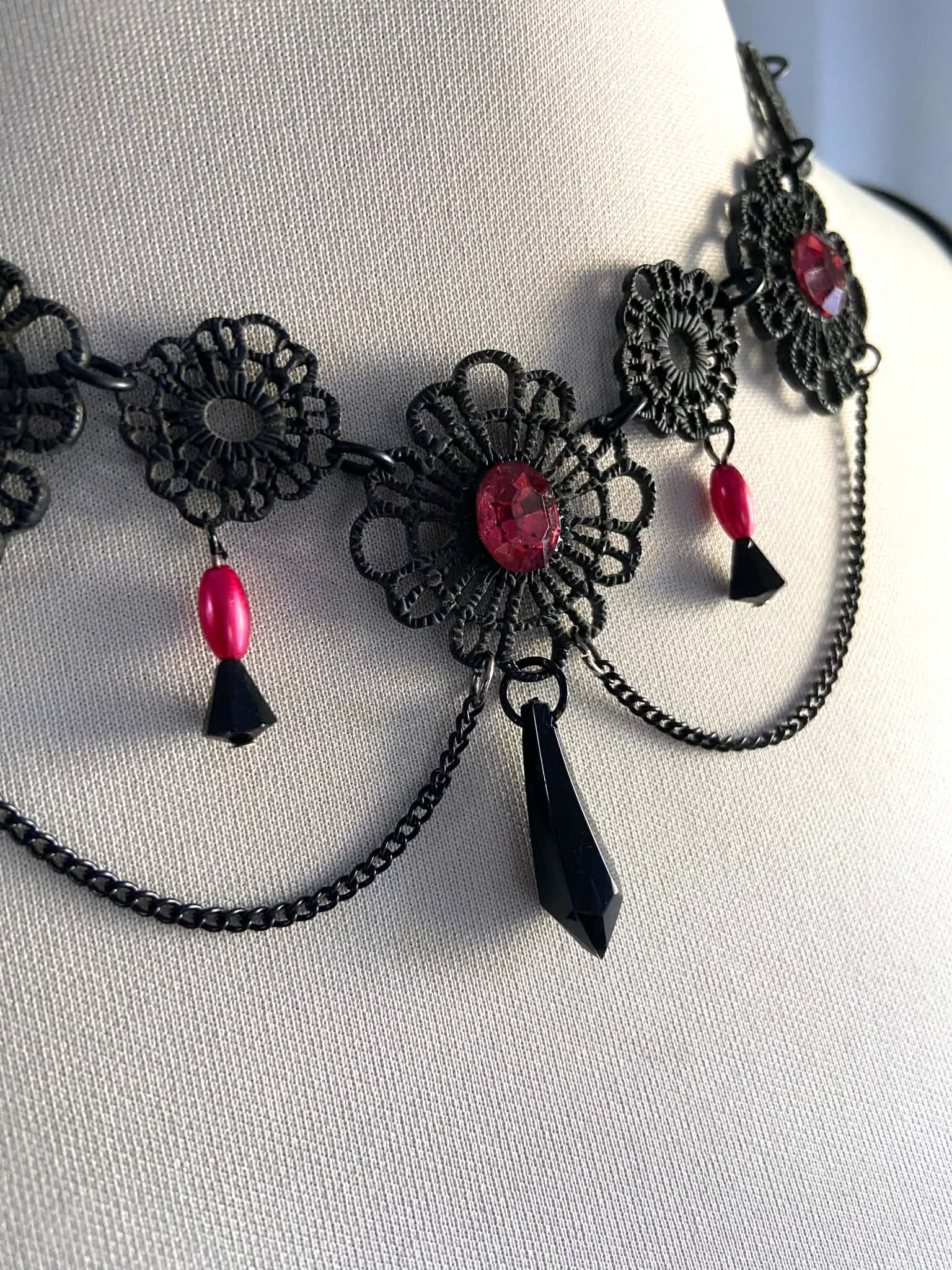 Black Victorian Style Necklace