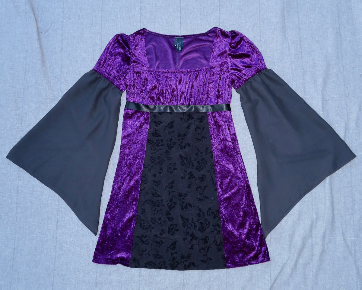 Adeline Dress - Purple Velour (Size 10-12)