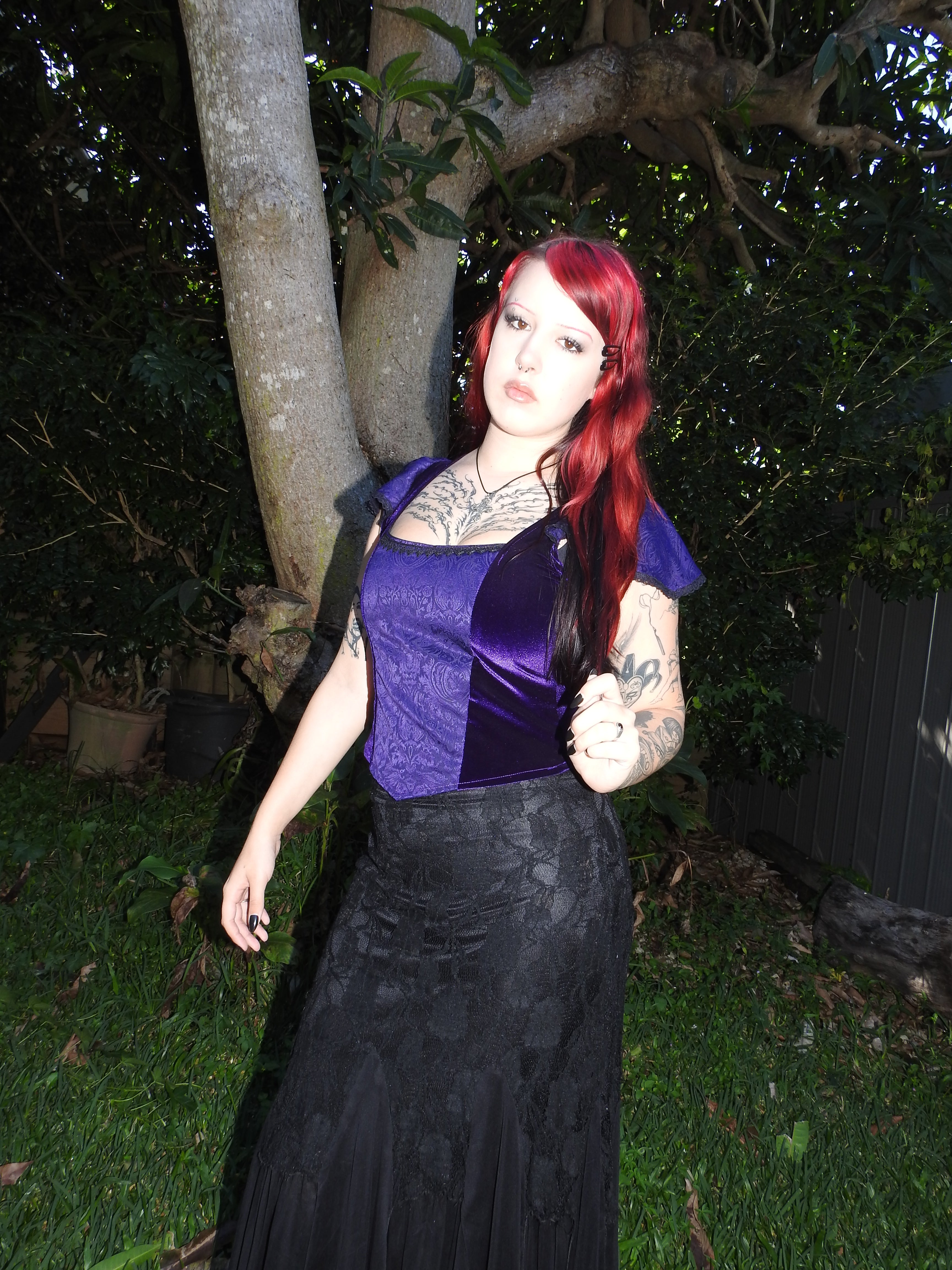 Lilith top - Purple Velour (Size 12)