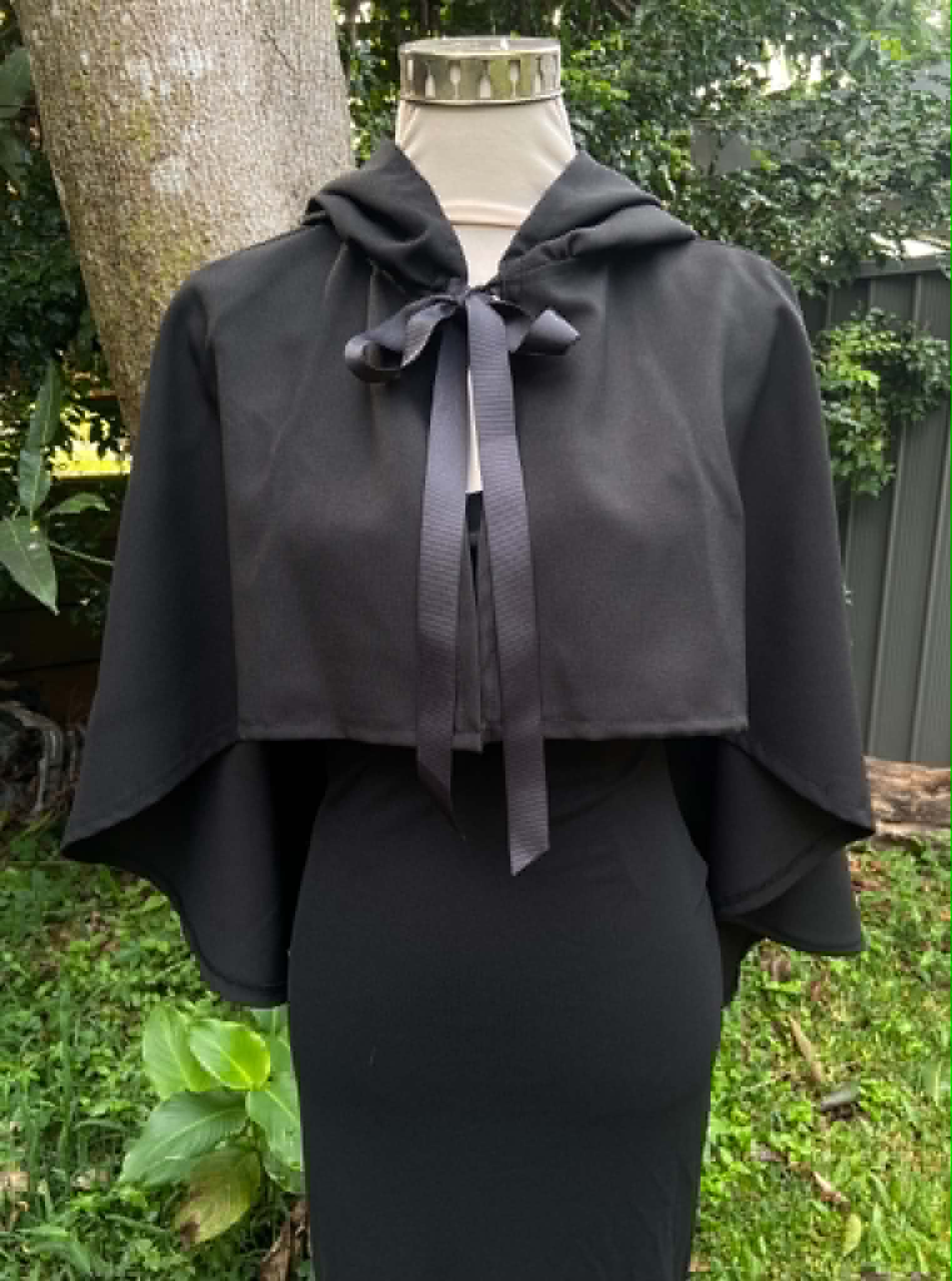 Black Capelet with Hood