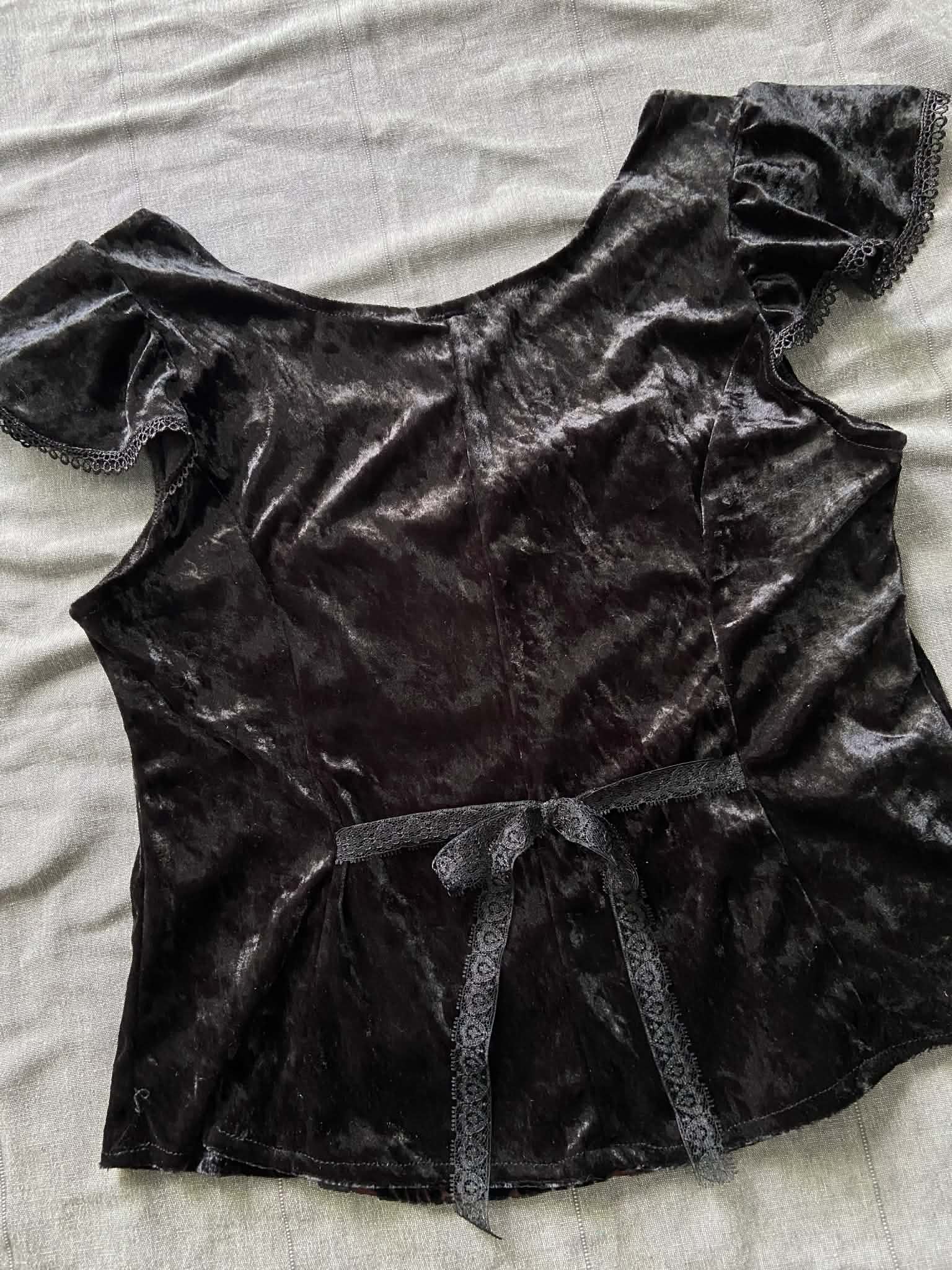 Lilith top - Black with Devore (14-16)