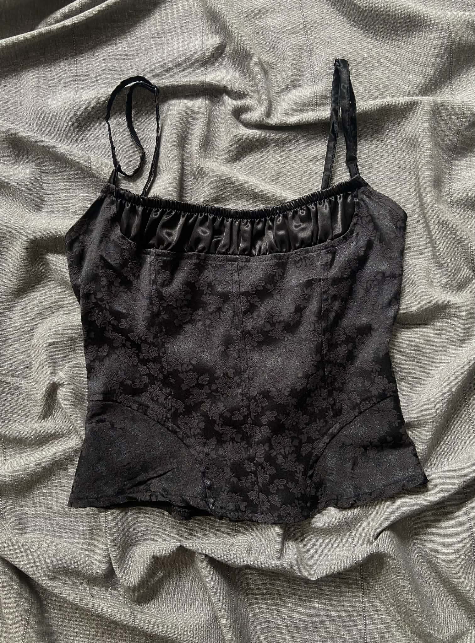 Vintage Brocade Top with Satin Trim (Size 8)