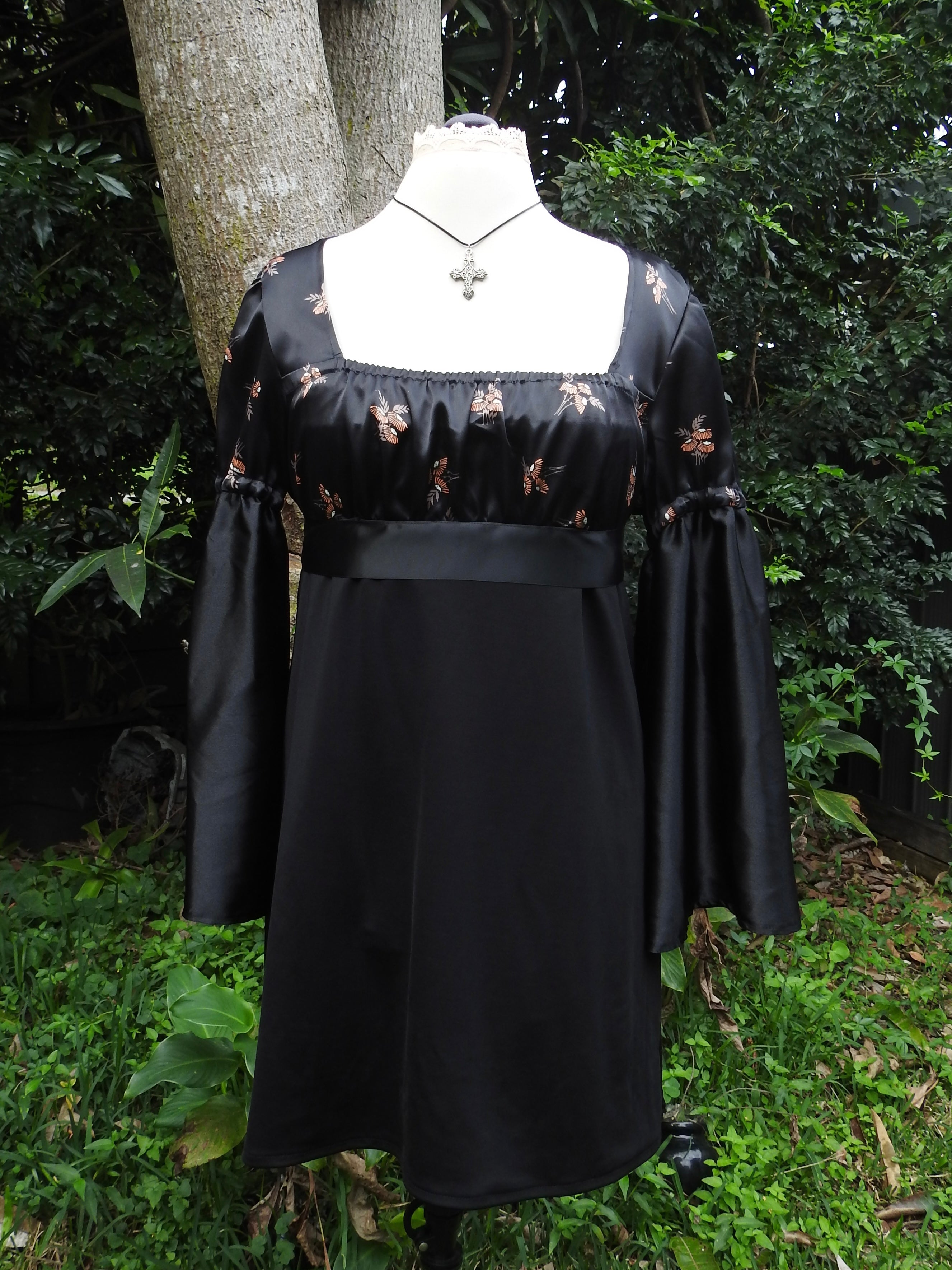 Adeline Dress - Black Satin (size 18)