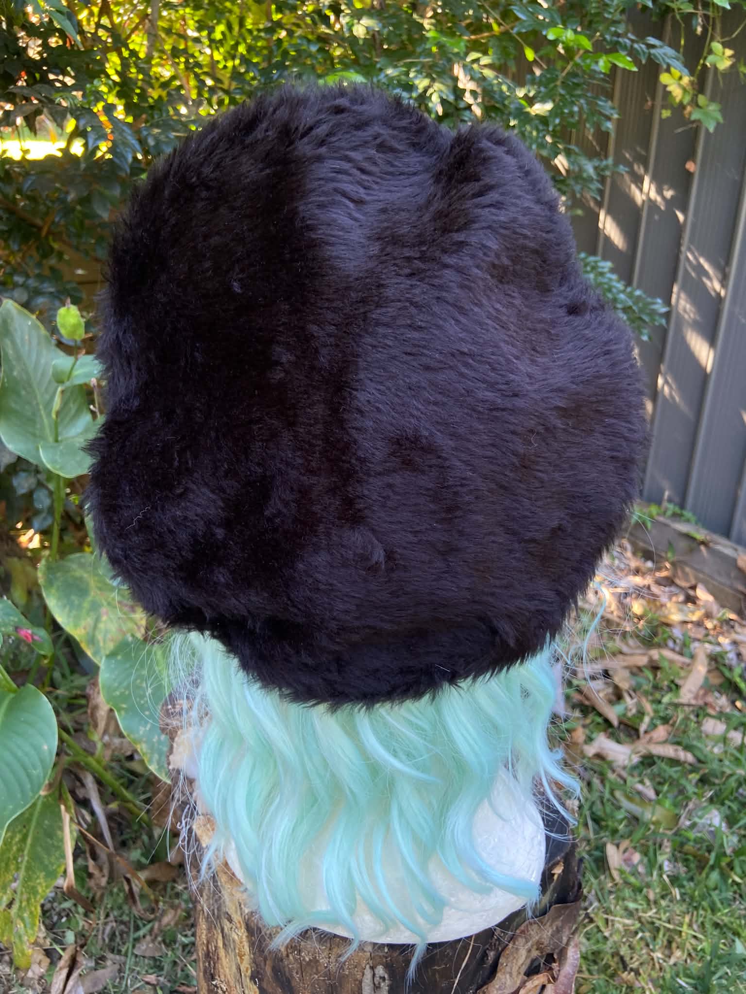 Beret- Black Faux Fur