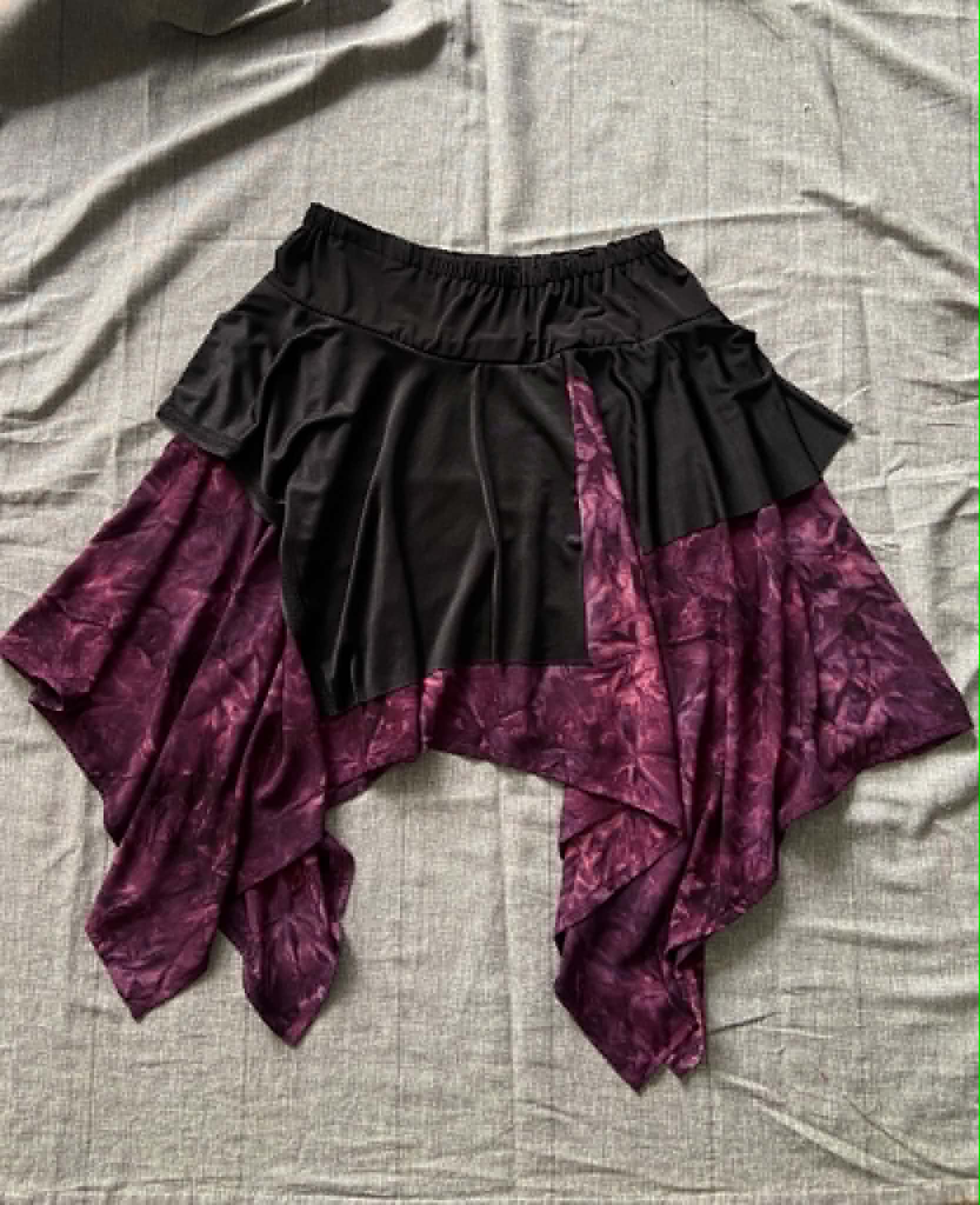 Twyla Skirt - Purple and Black Hanky Hem (size 14-16)