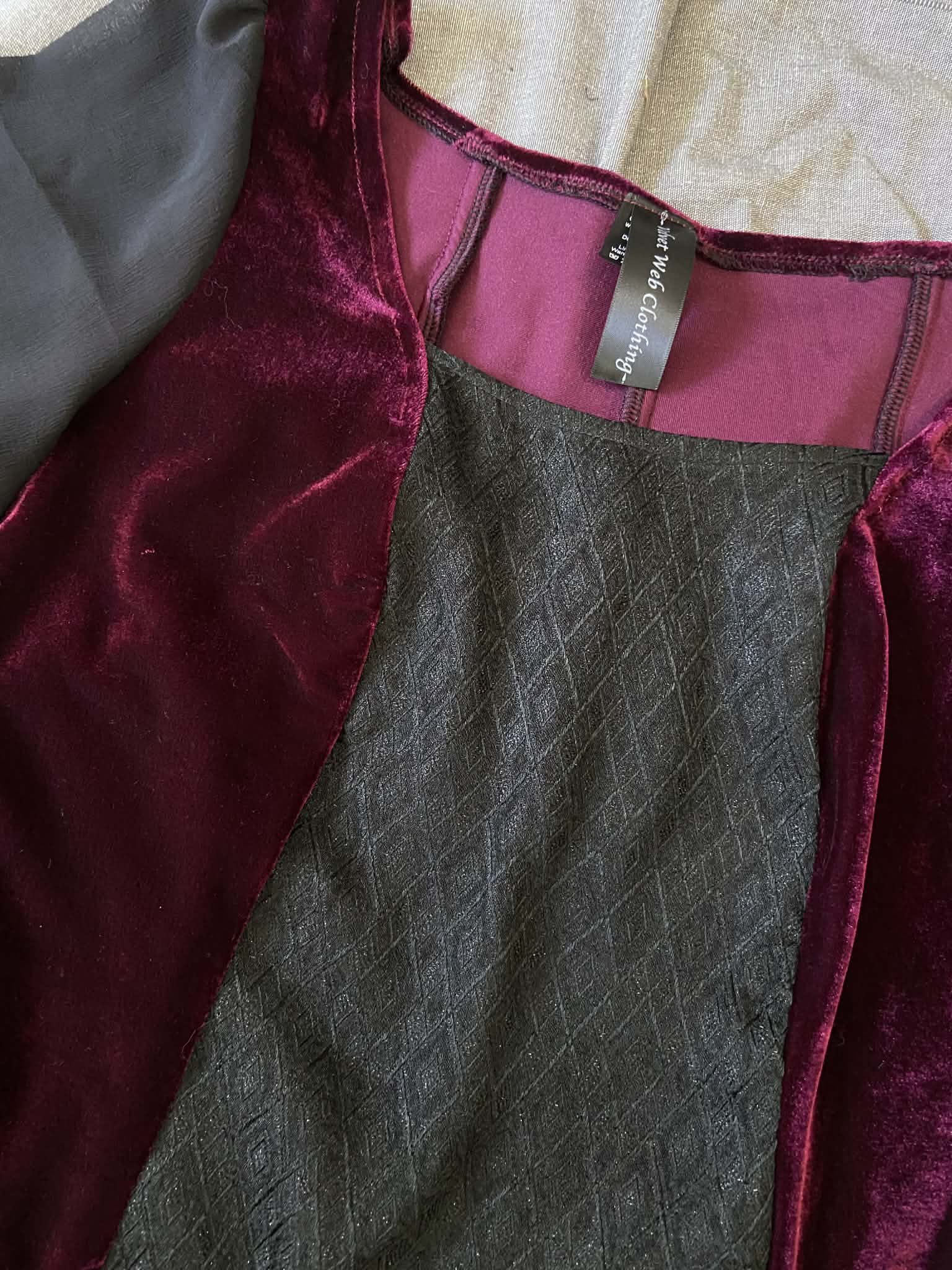 Cordelia Dress - Burgundy and Black (Size 14-16)
