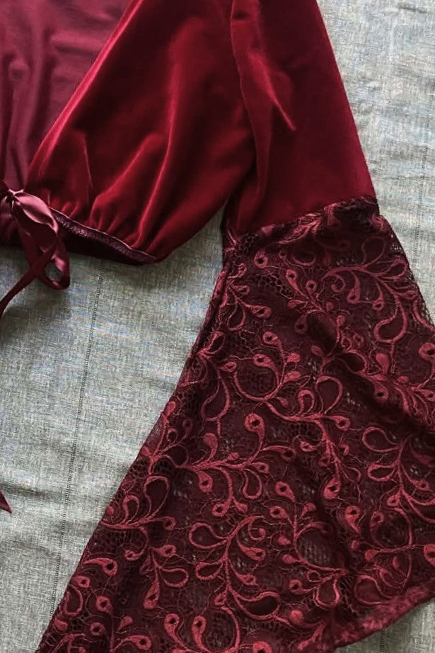 Dahlia Bolero Top - Blood Red (12-14)