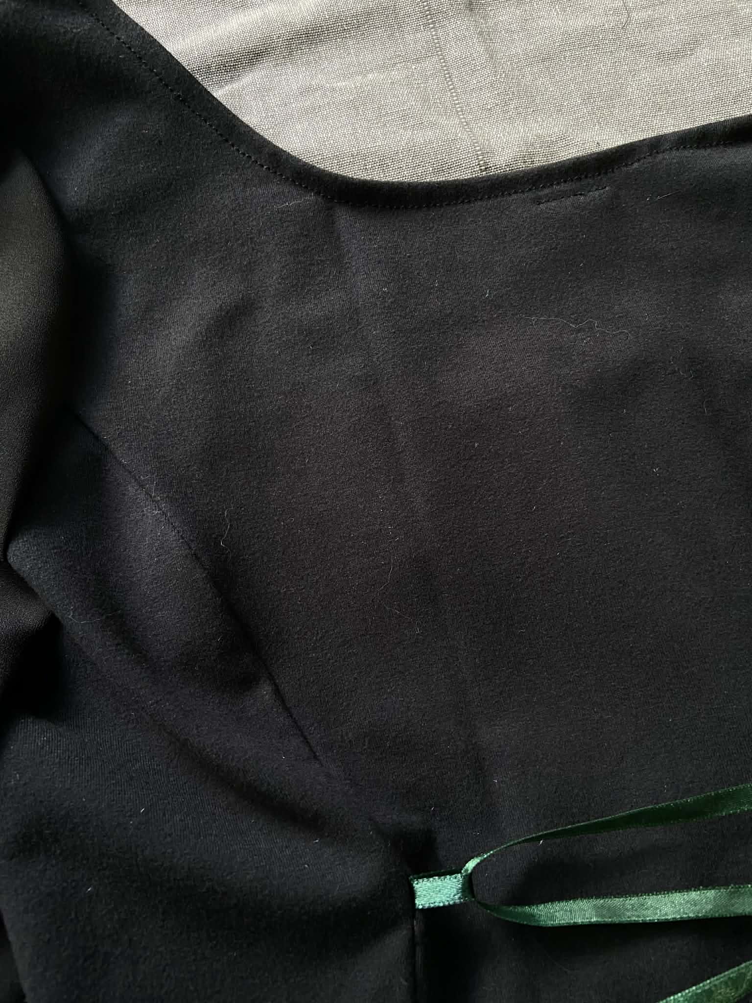 Lilith top - Black with Green Velvet (16-18)