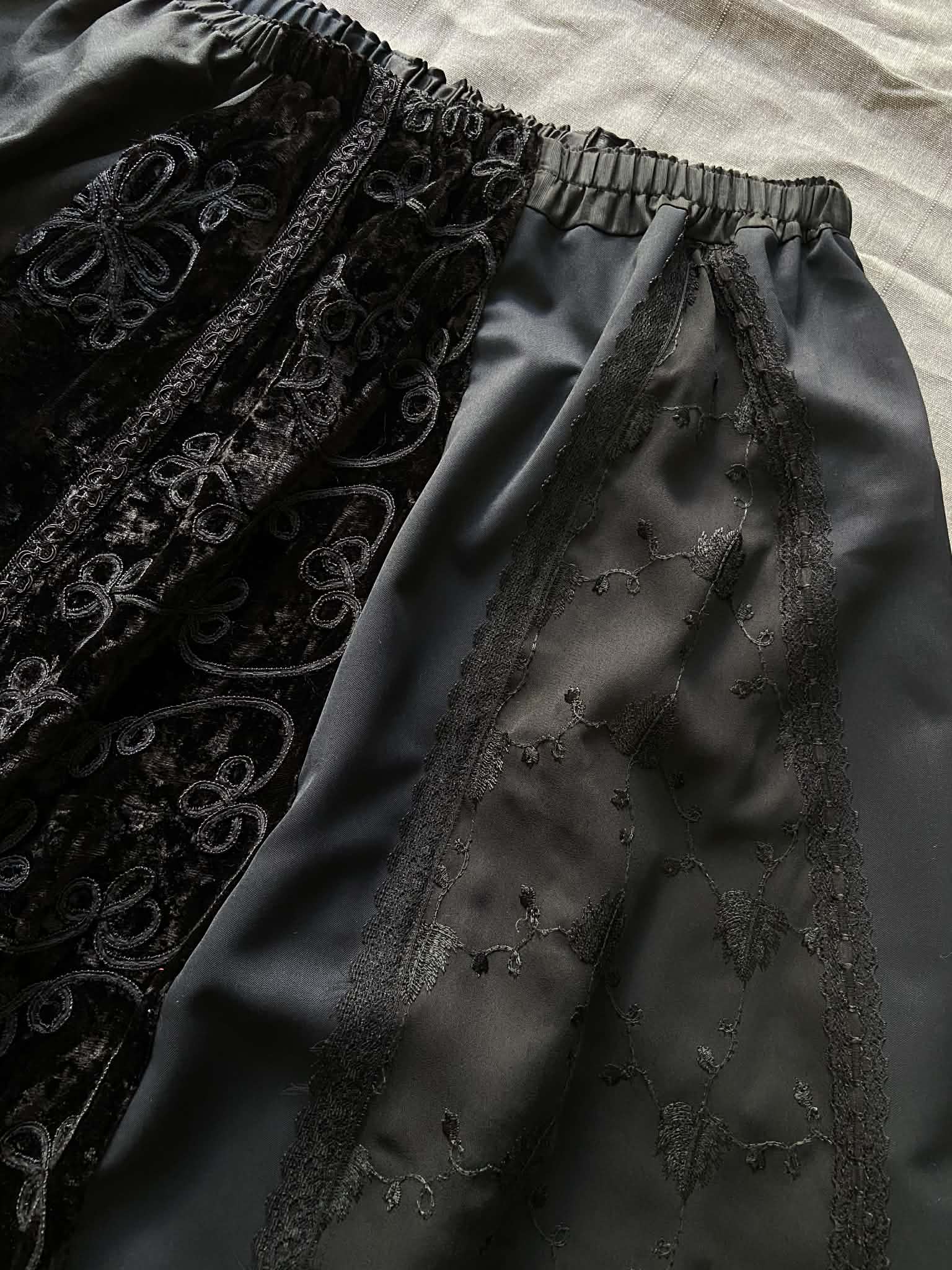 Black Patchwork Panel Skirt (18)