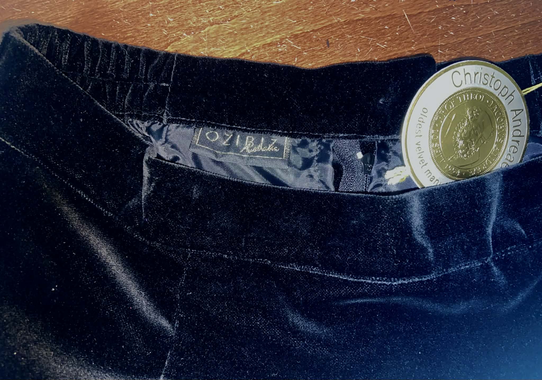 Vintage Velvet Straight Skirt (Size 12)