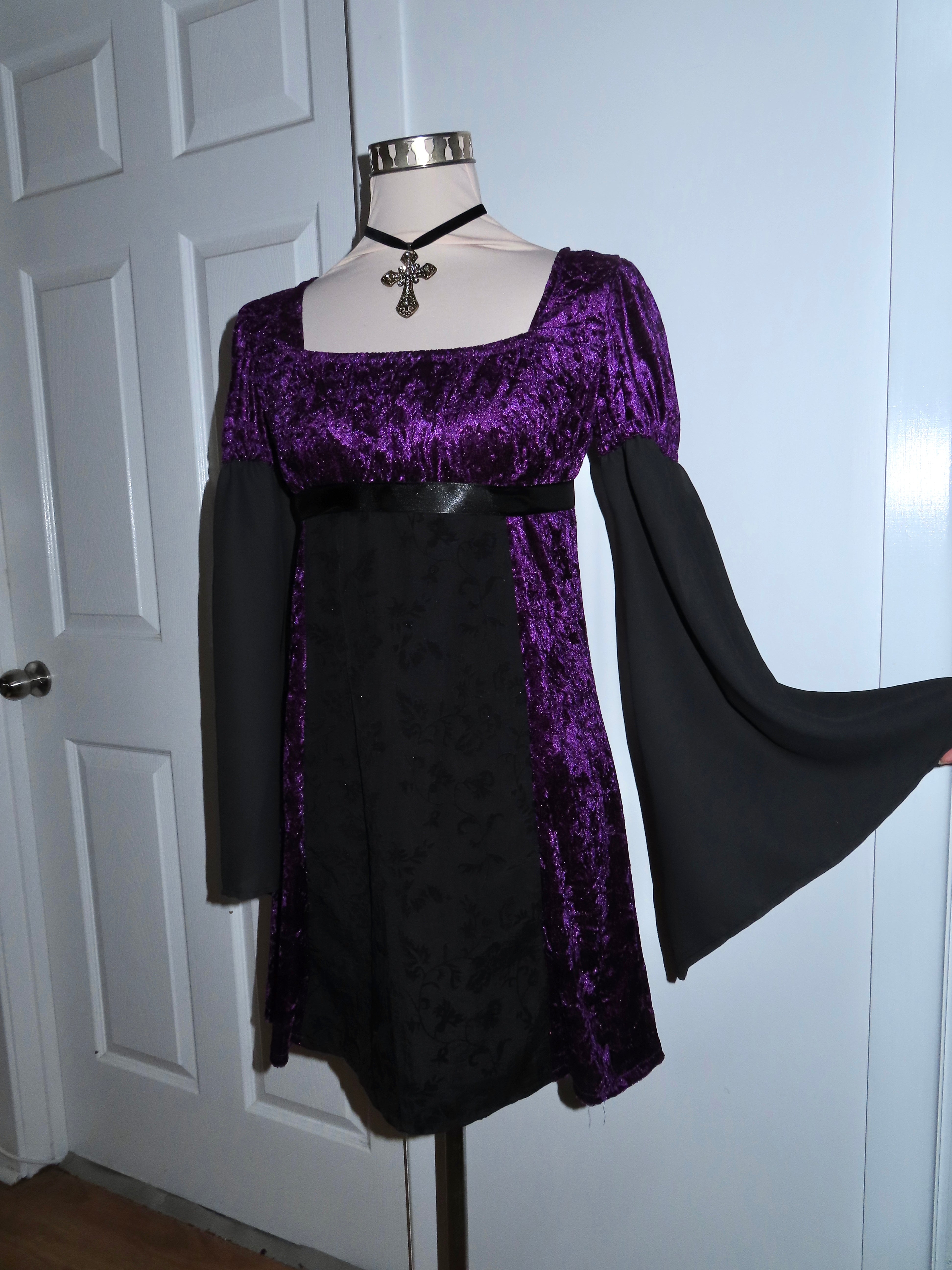 Adeline Dress - Purple Velour (Size 10-12)