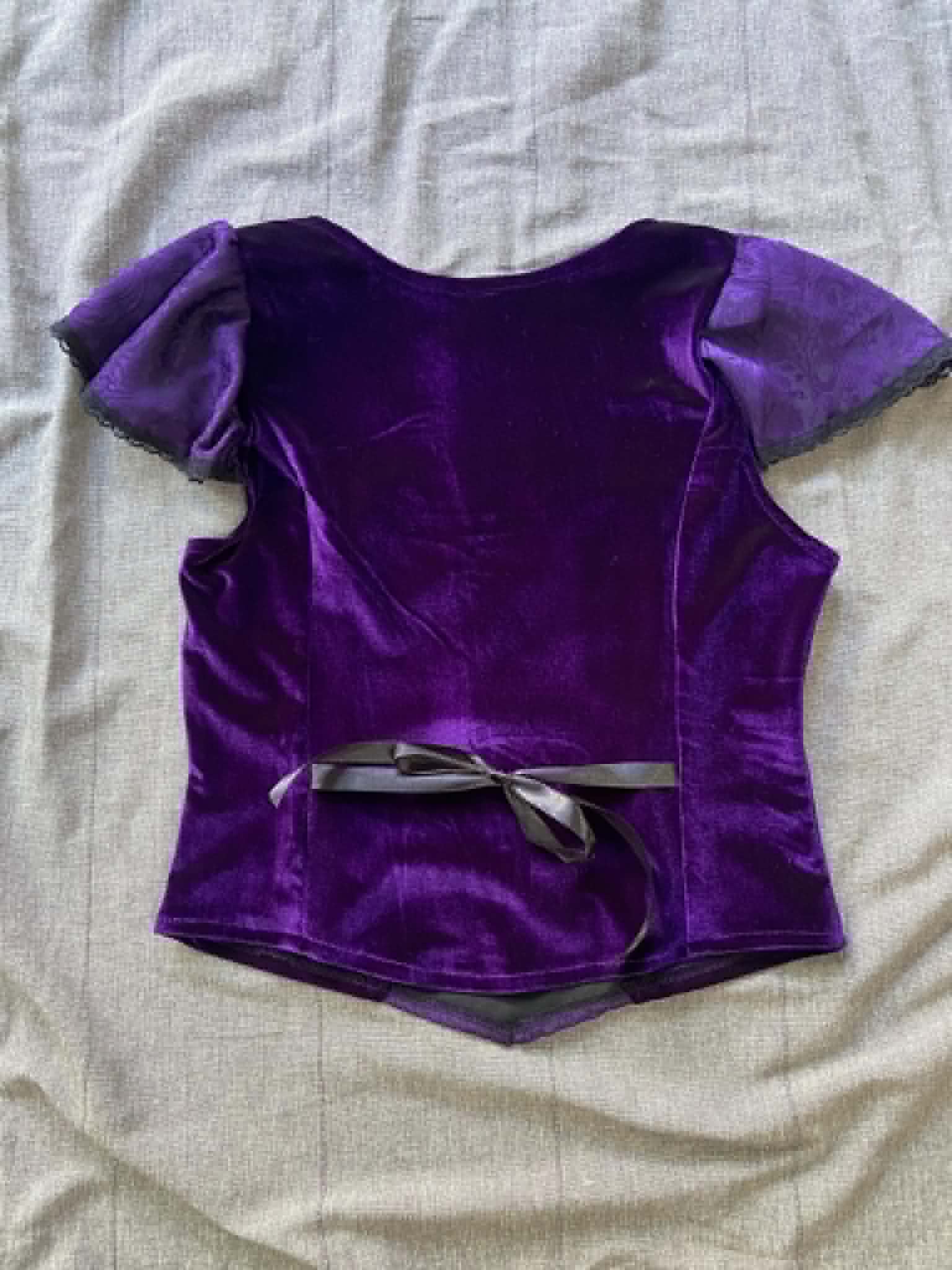 Lilith top - Purple Velour (Size 12)