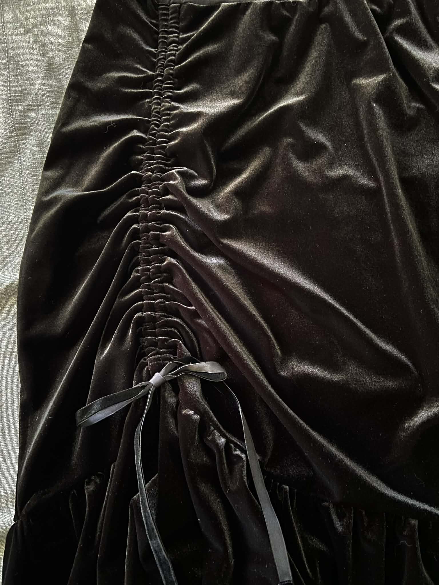 Revamped - Velvet Skirt with Ruched Front (size 18)