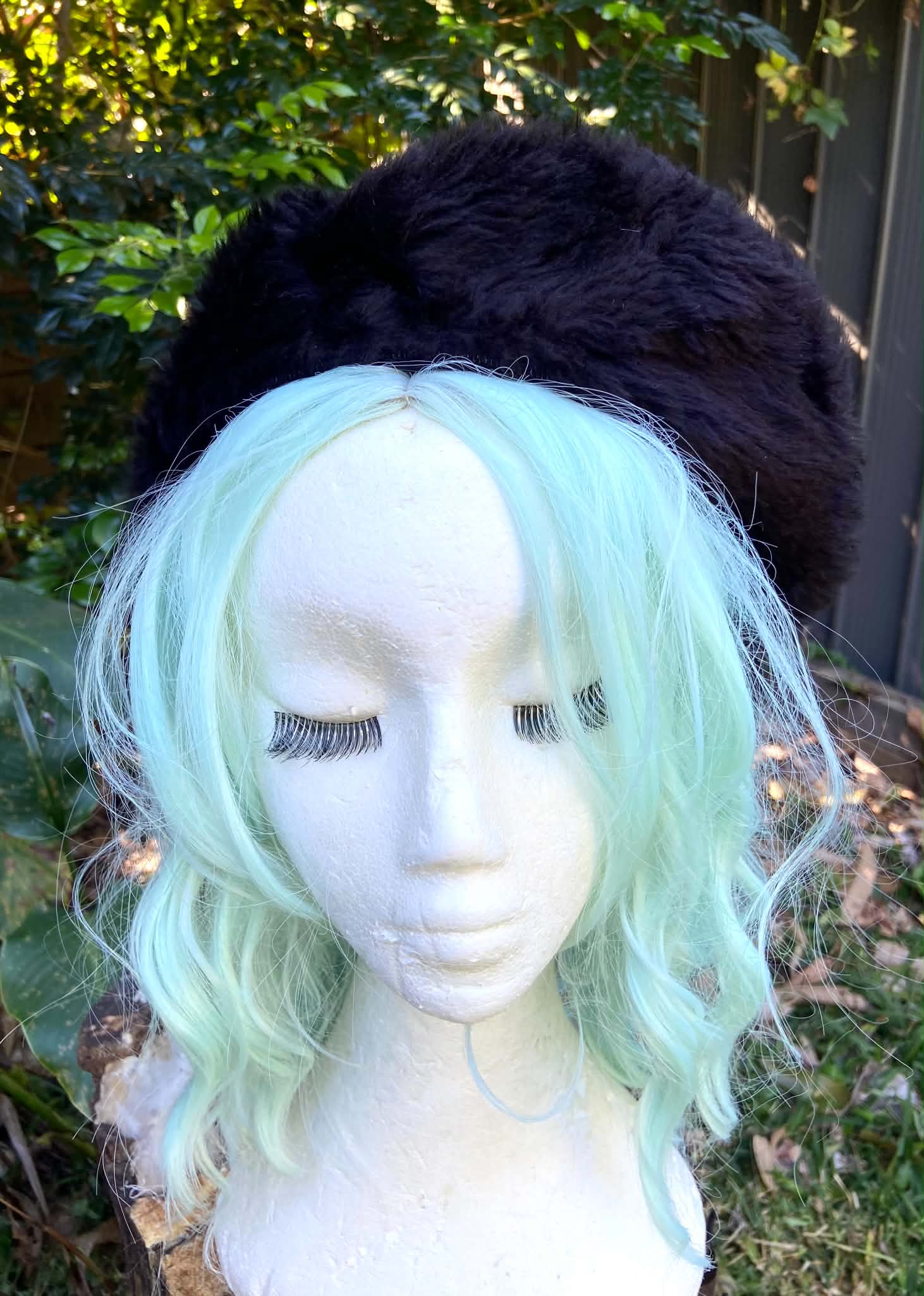 Beret- Black Faux Fur