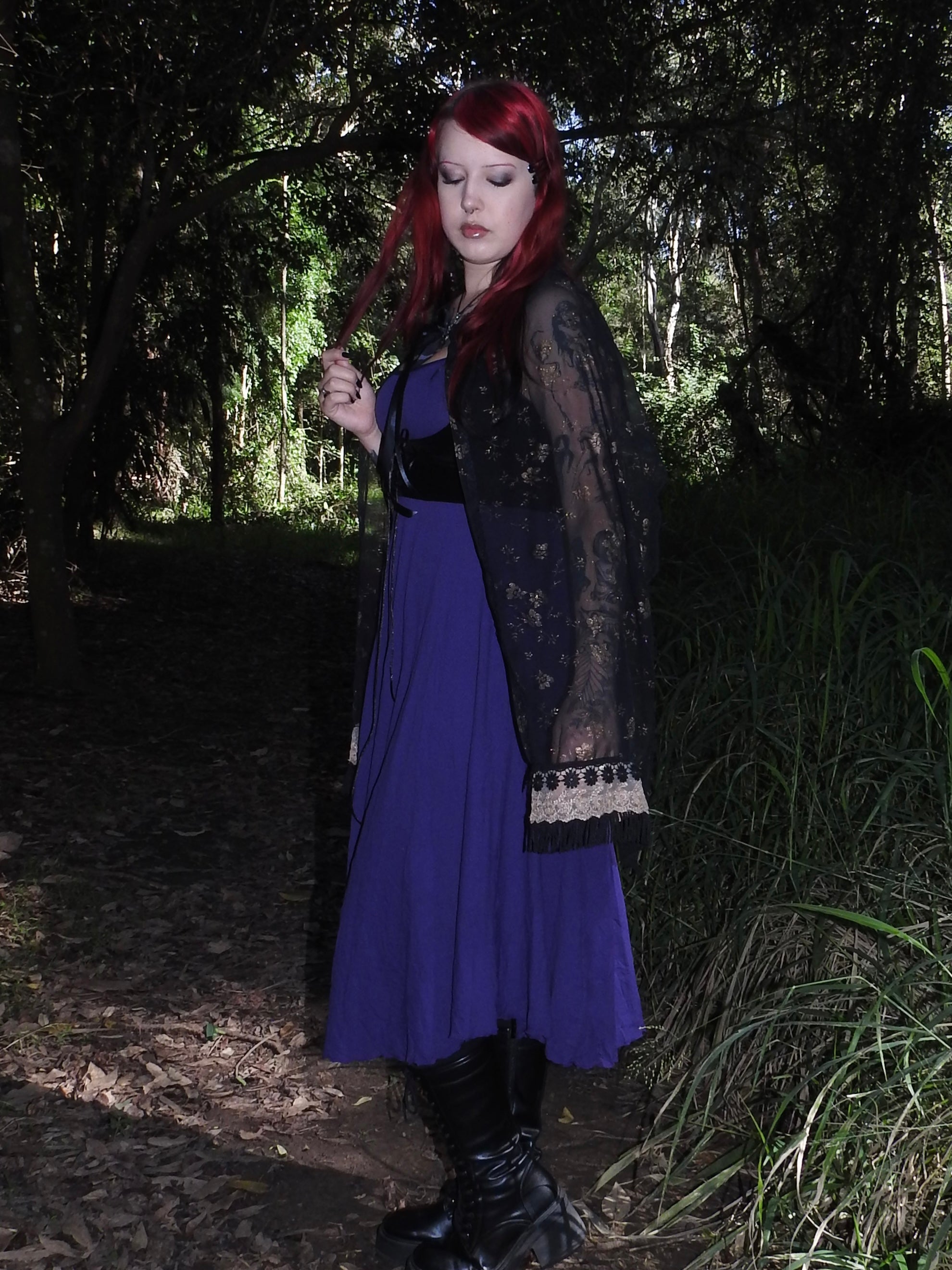 Capelet Shawl - Chiffon with Lace Trim
