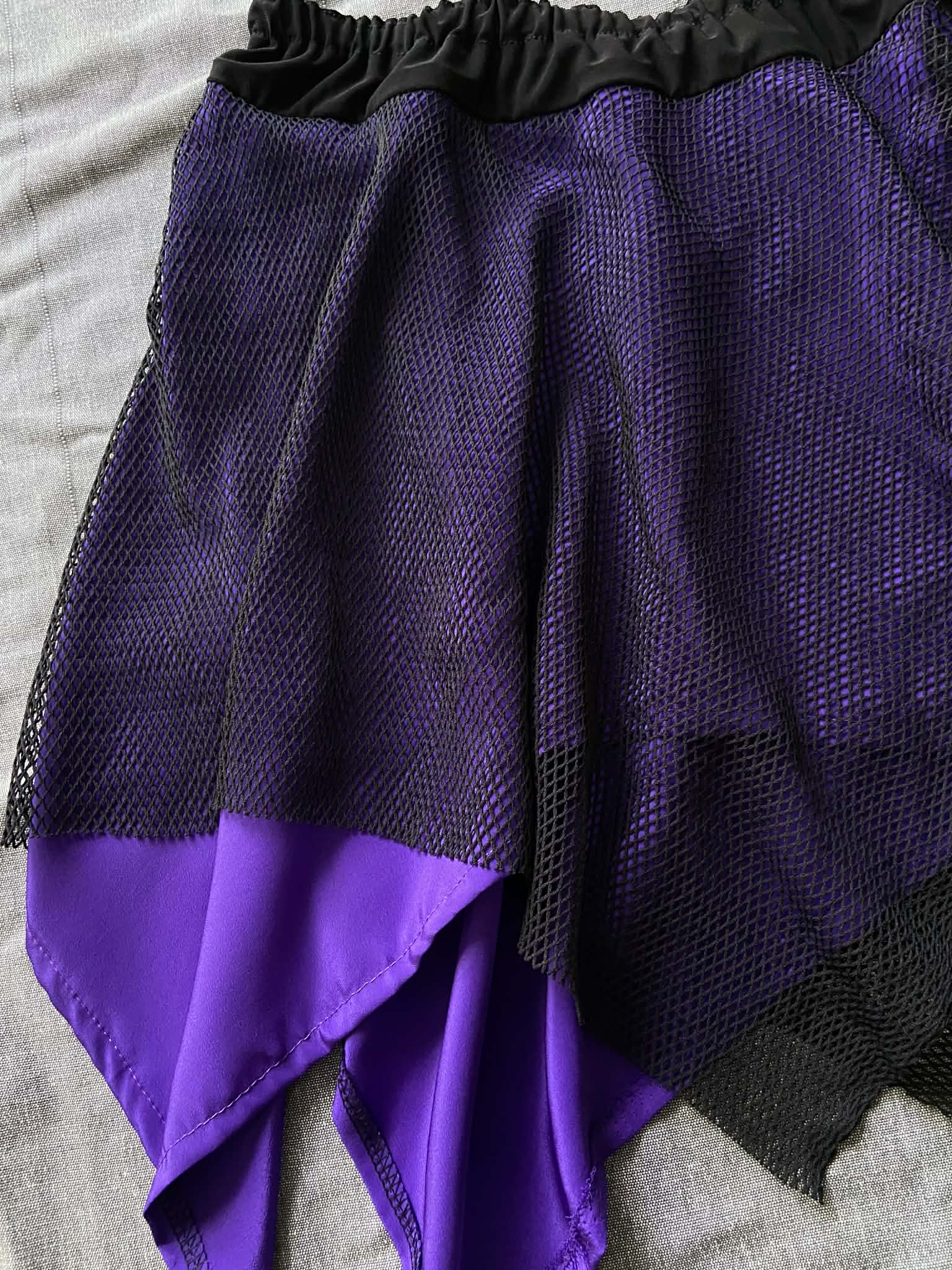 Twyla Hanky Hem Skirt - Purple/Black Mesh (18-20)