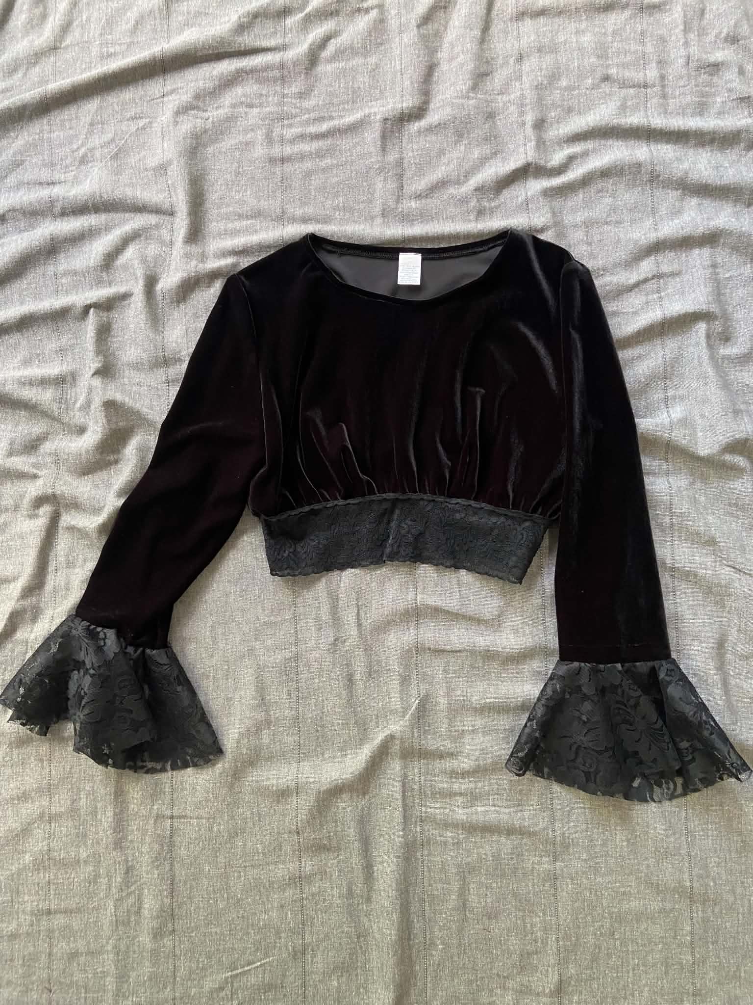 Velvet Top with Lace Frill Cuff - Revamped