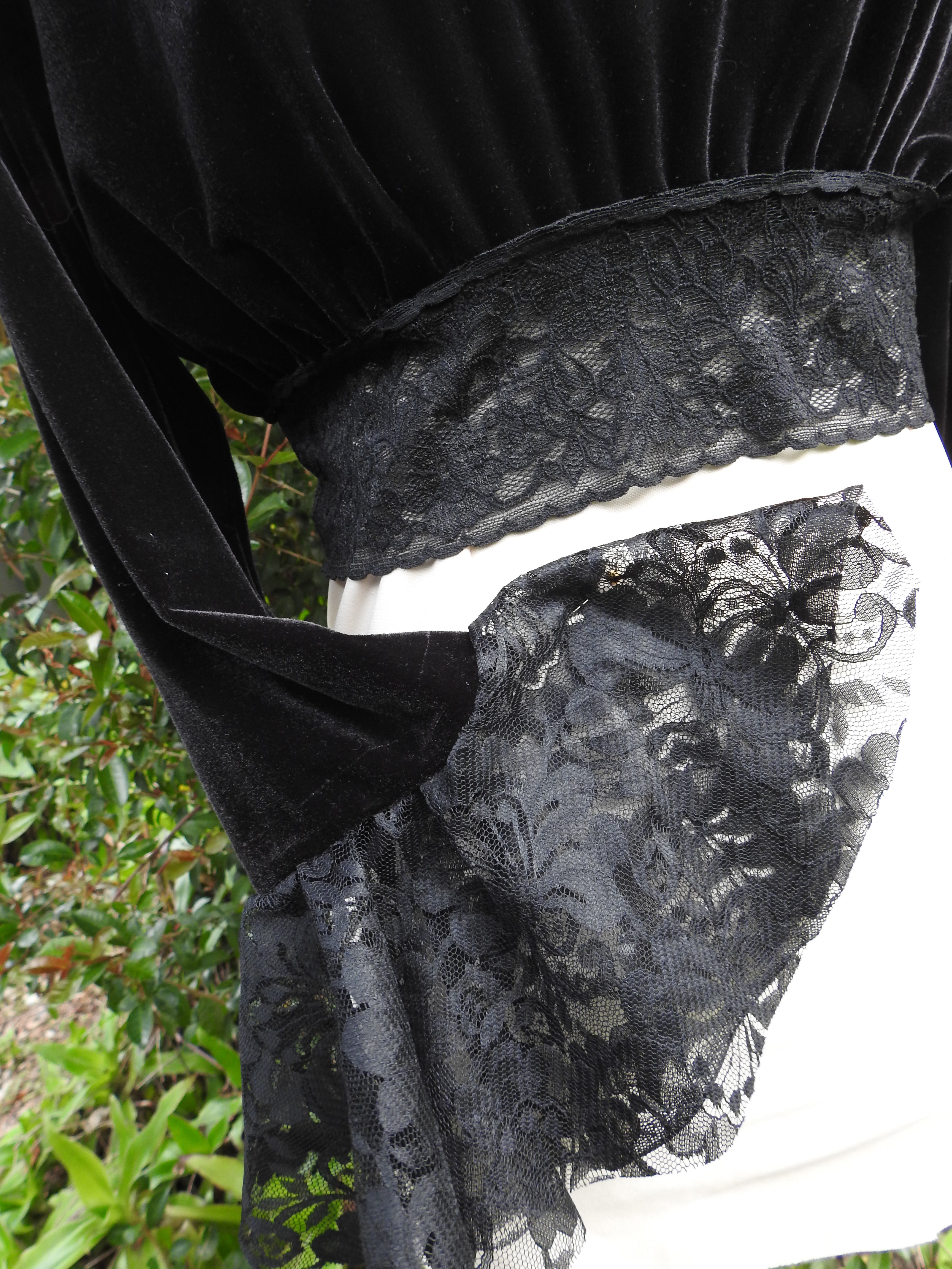Velvet Top with Lace Frill Cuff - Revamped