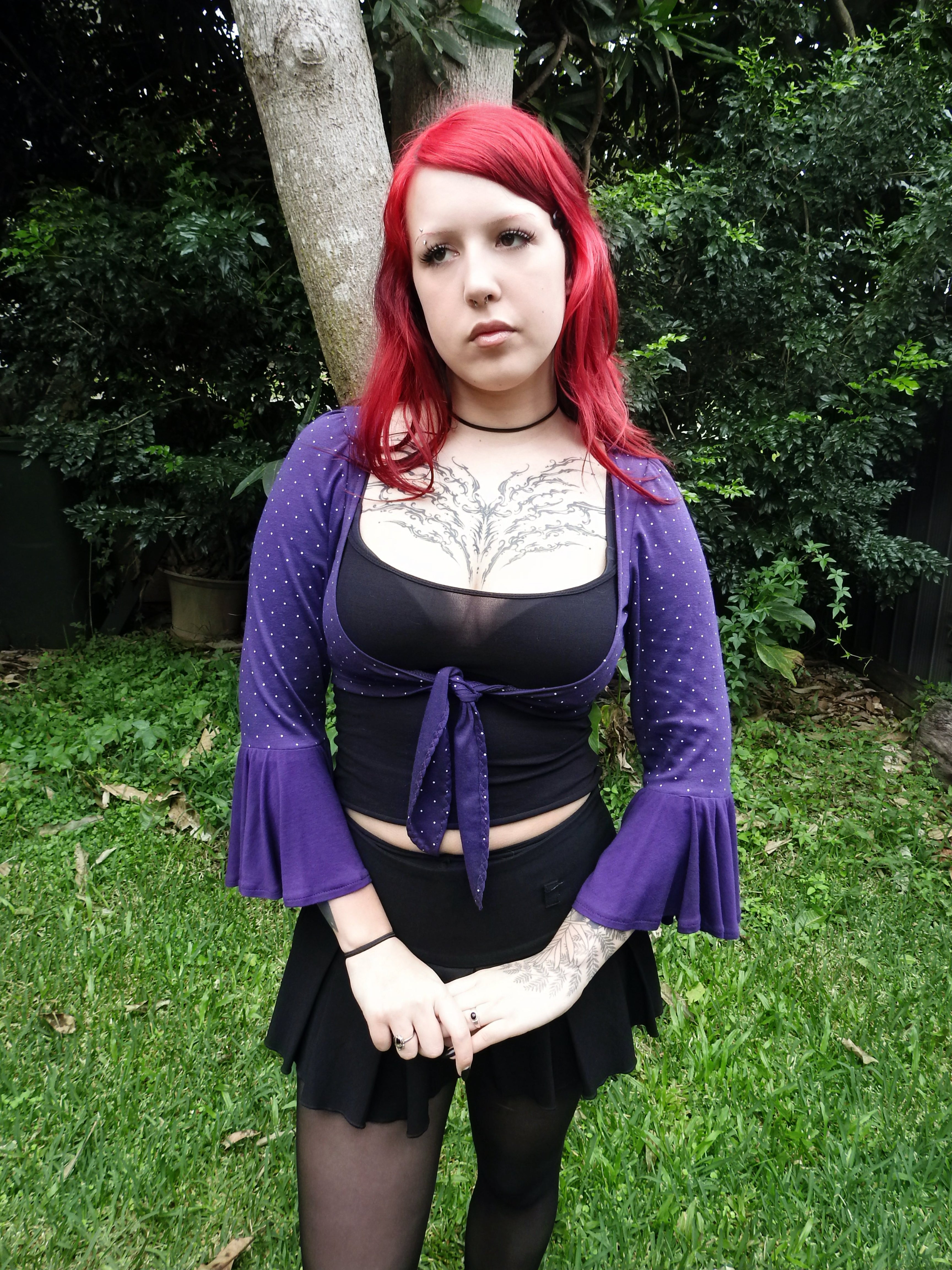 Emily Tie-Front Top - Purple (Size 12)