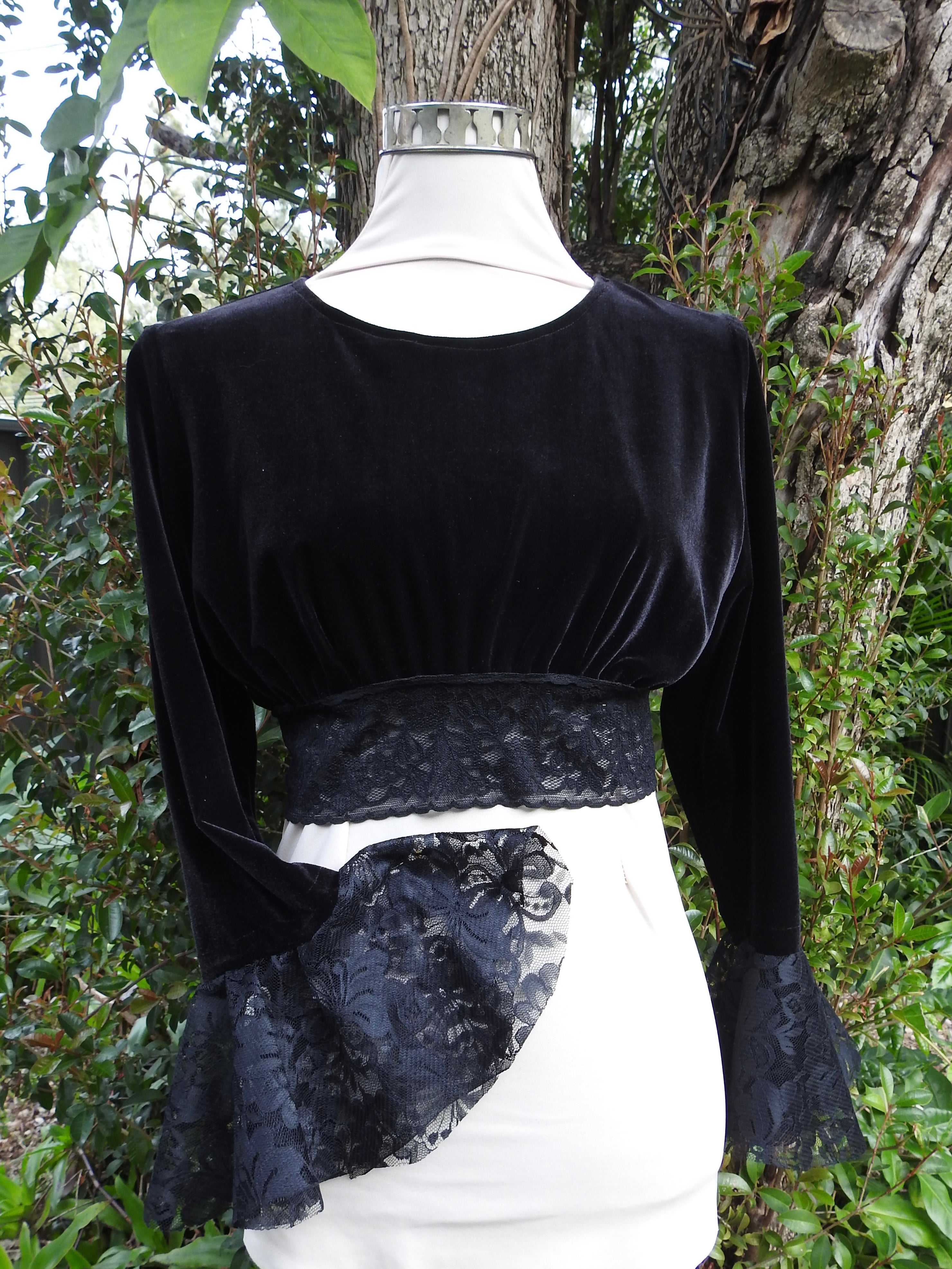 Velvet Top with Lace Frill Cuff - Revamped