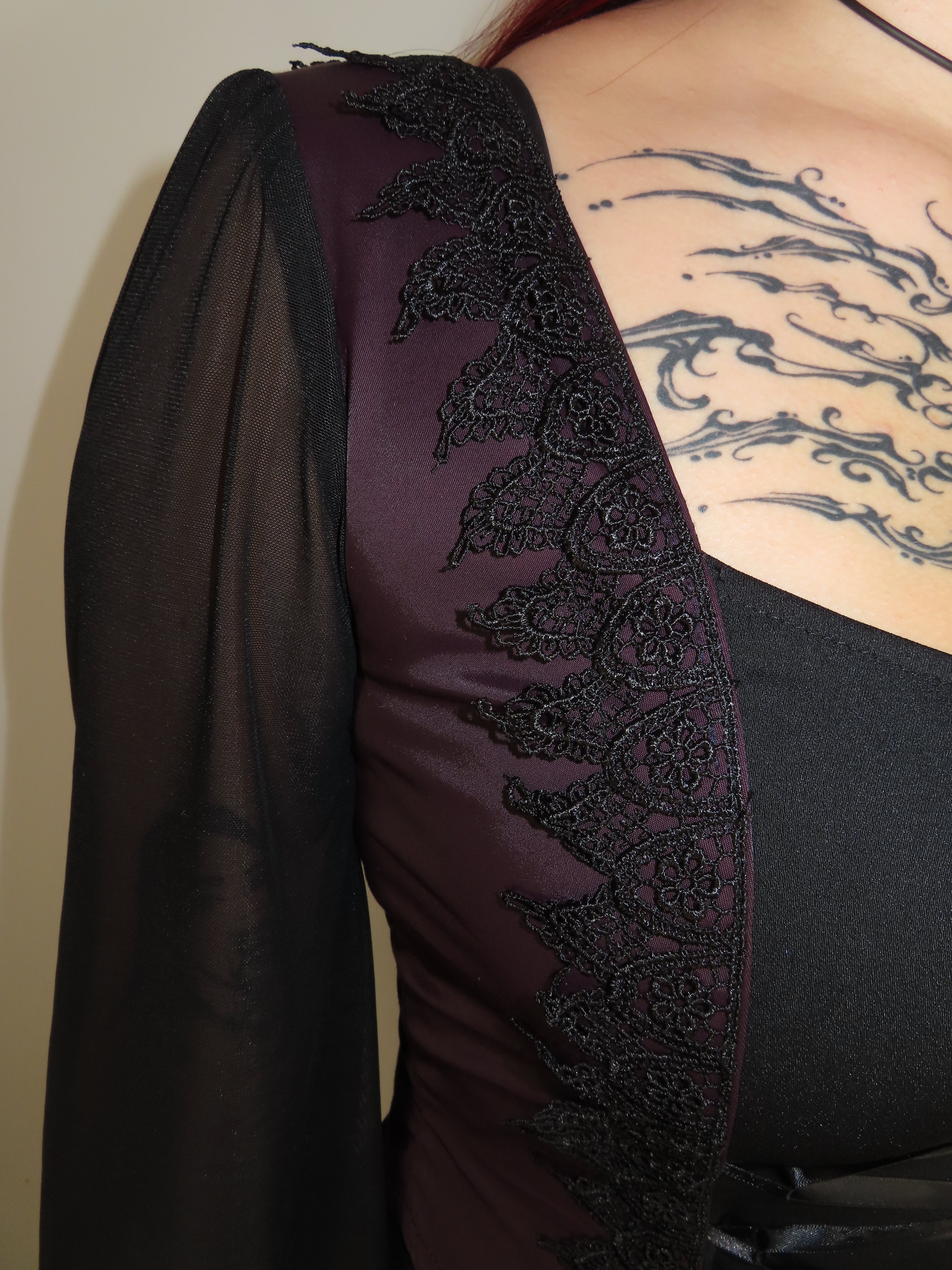 Lilith Top - Black Plum with Front Lacing (Size 10-12)