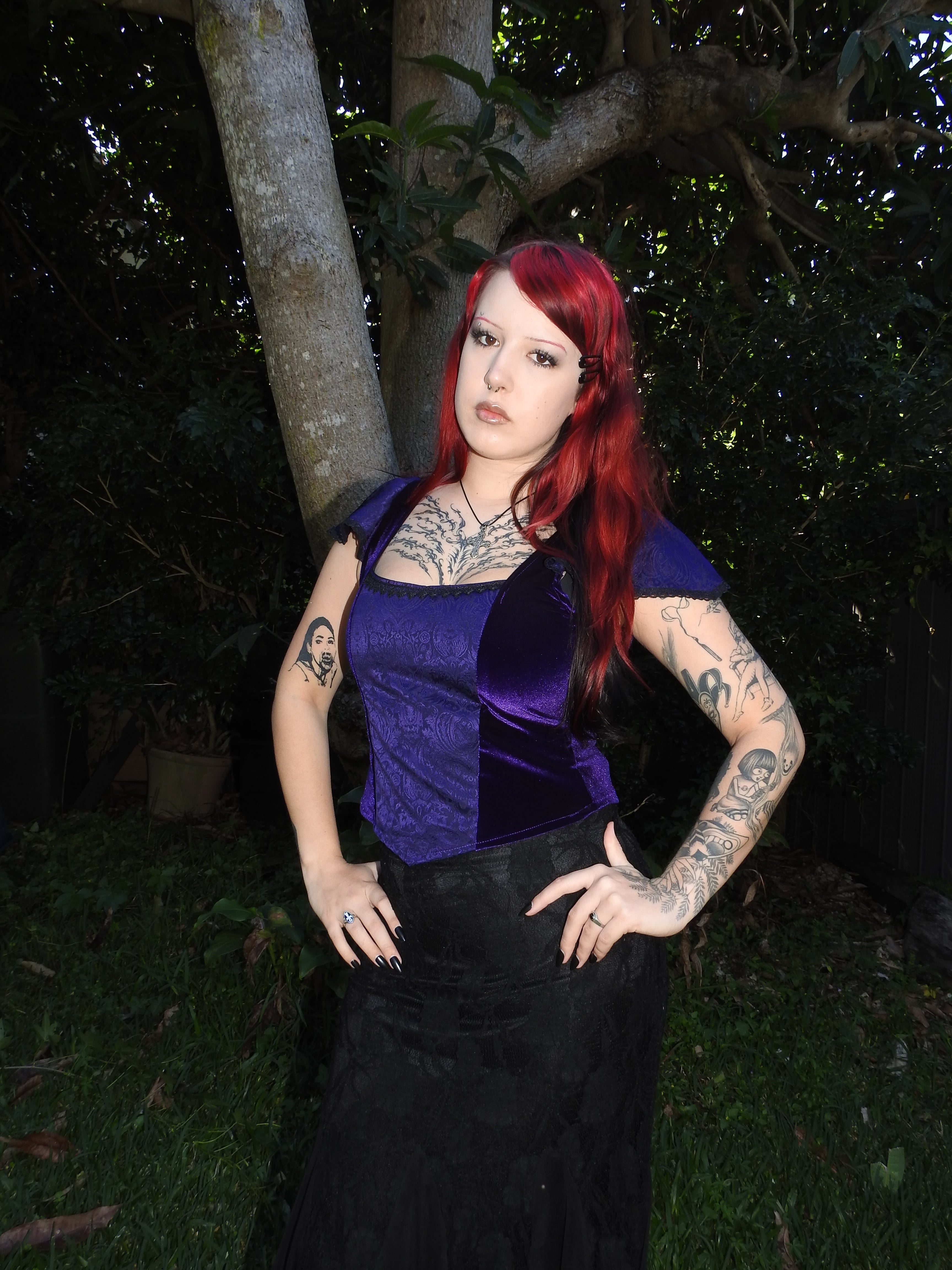 Lilith top - Purple Velour (Size 12)