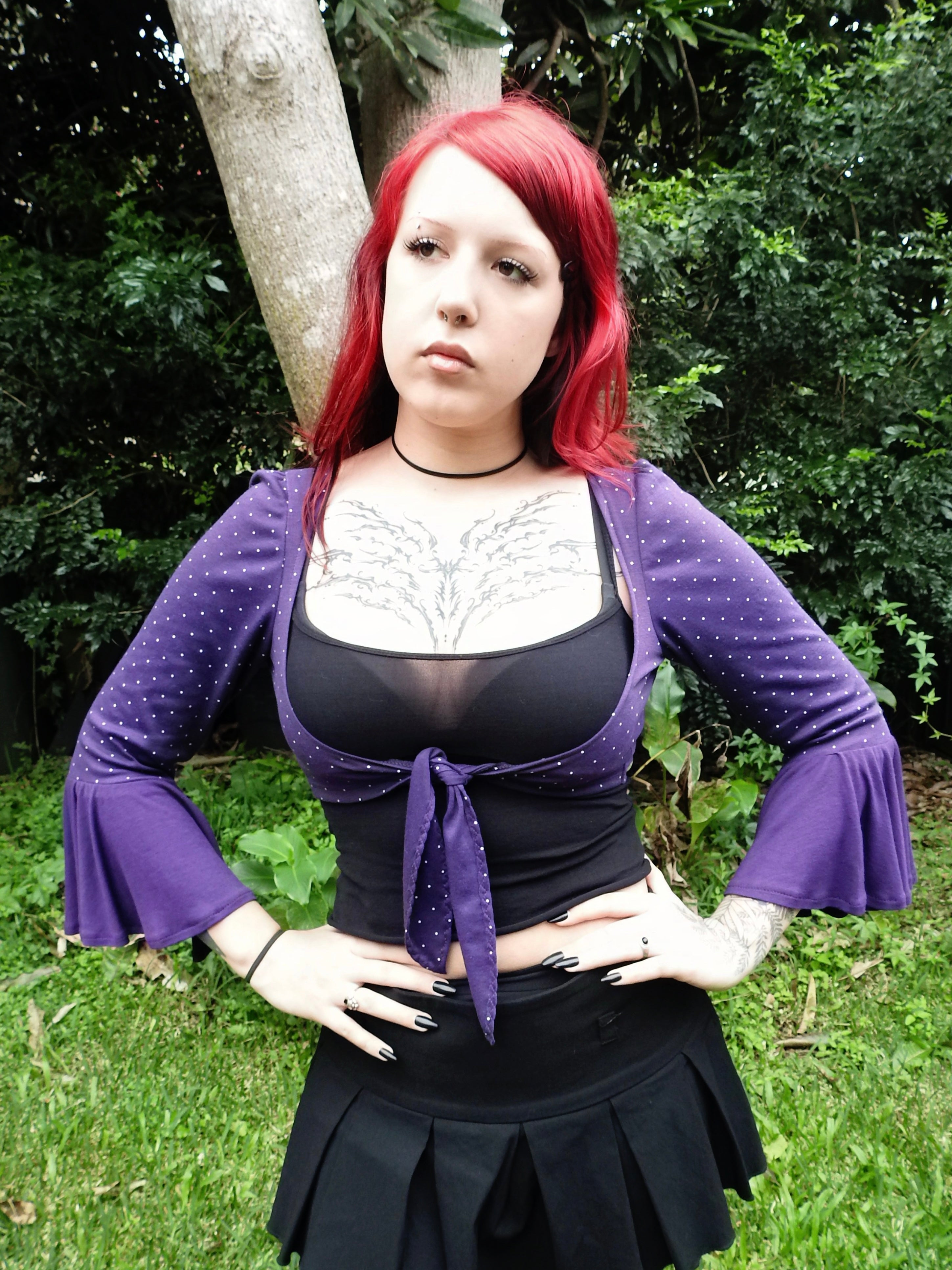 Emily Tie-Front Top - Purple (Size 12)