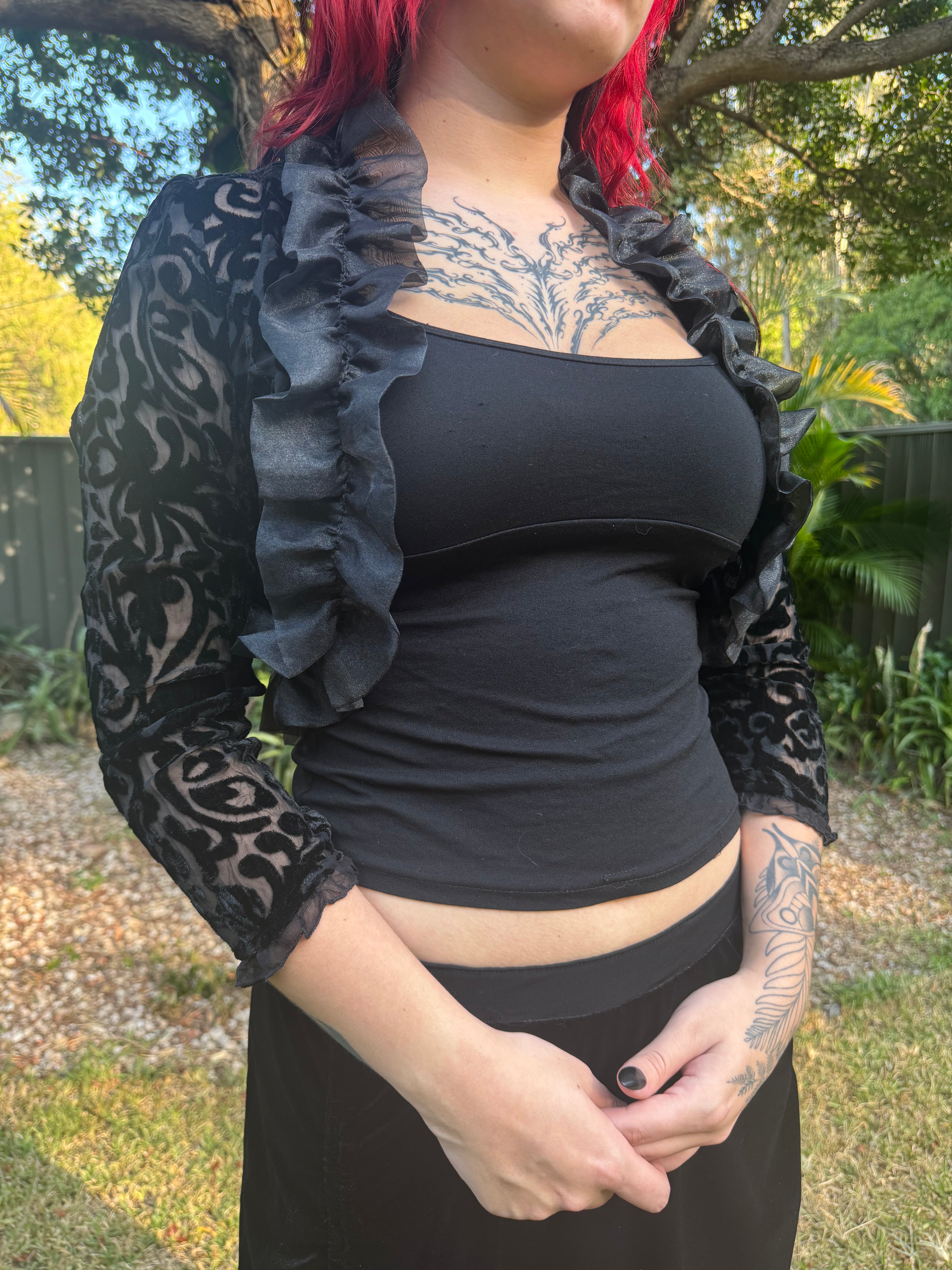 Revamped - Devore Velvet Bolero Jacket (size 10)