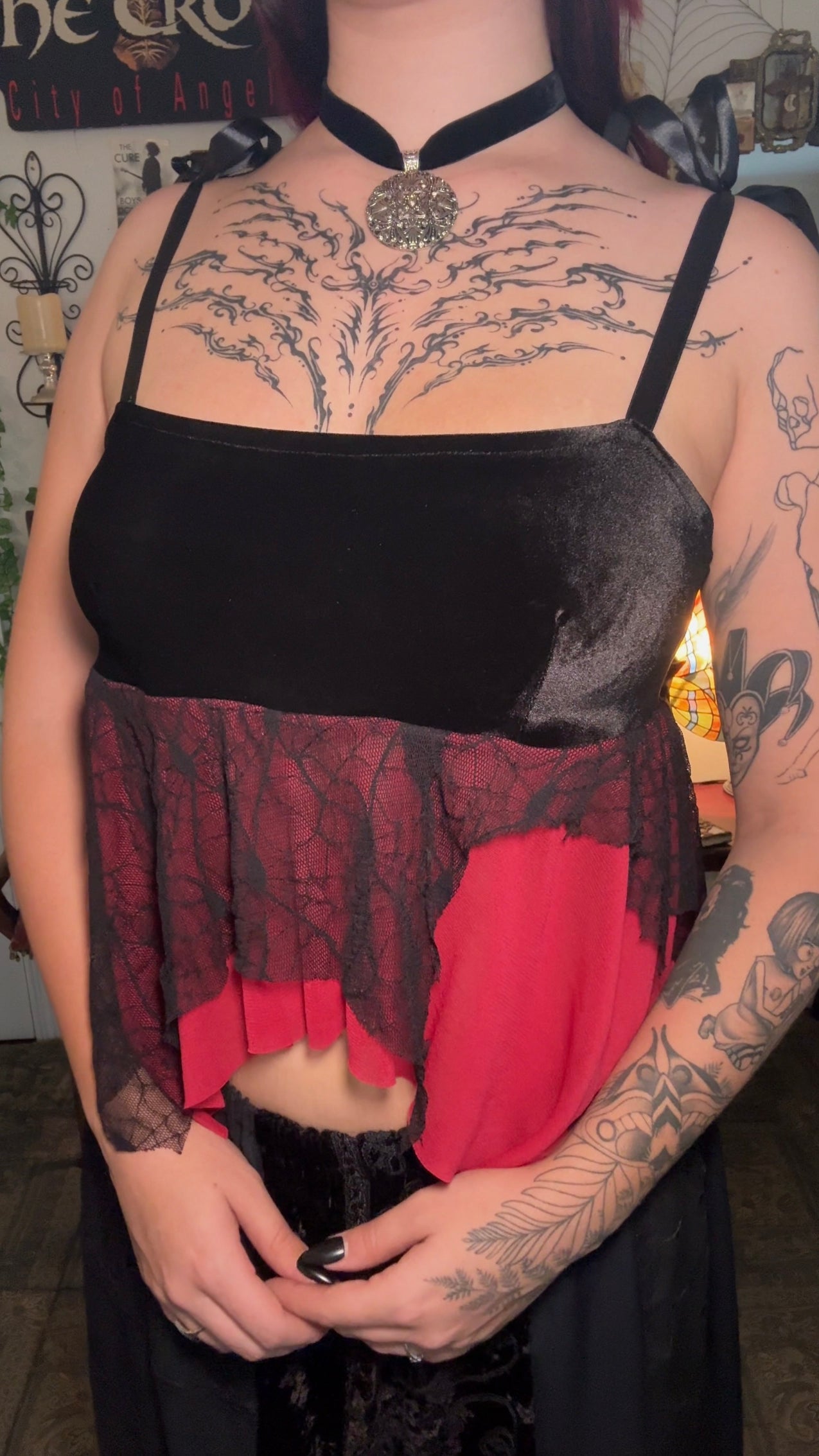 Tara Hanky Hem Top - Velvet & Web (M)