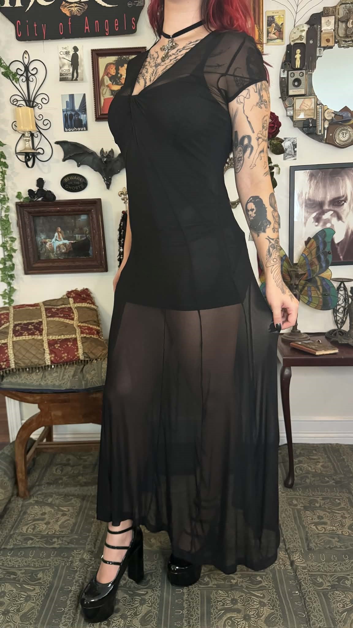 Vintage Mesh Maxi Dress (10-16)
