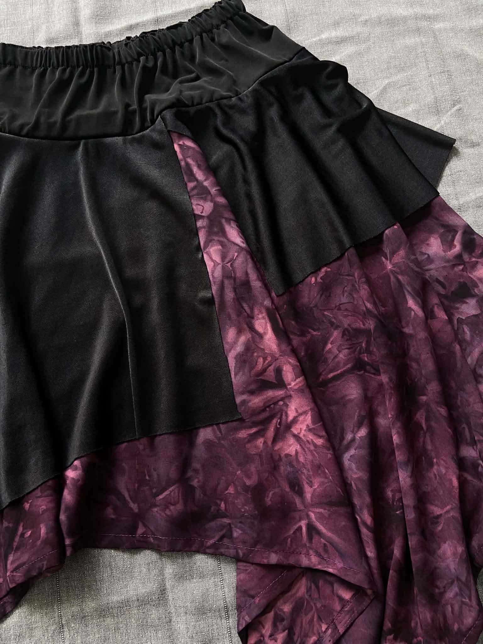Twyla Skirt - Purple and Black Hanky Hem (size 14-16)