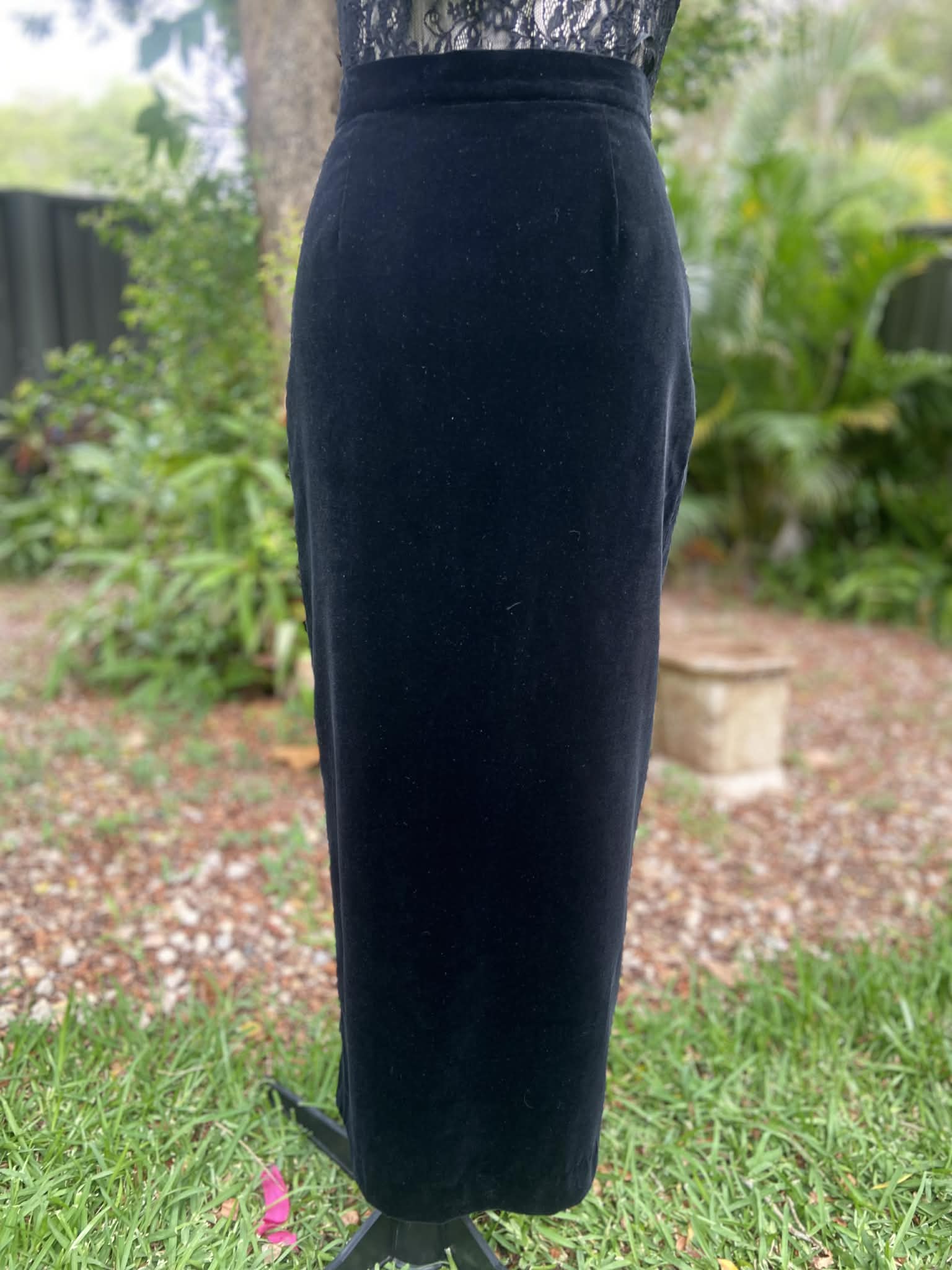 Vintage Velvet Straight Skirt (Size 12)