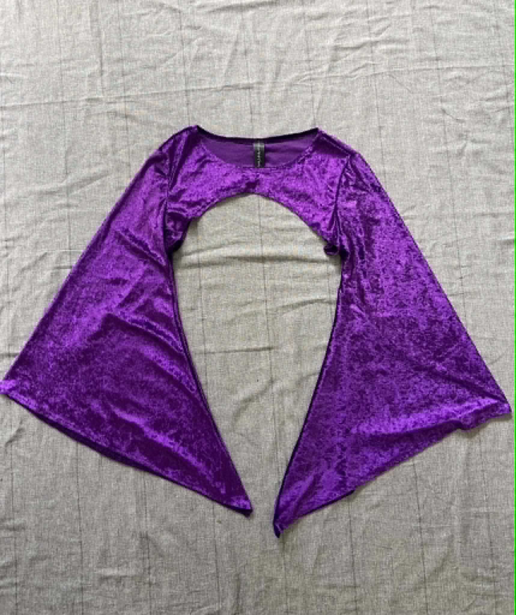 Lucinda Bolero Top - Purple Crushed Velour (L-XL)