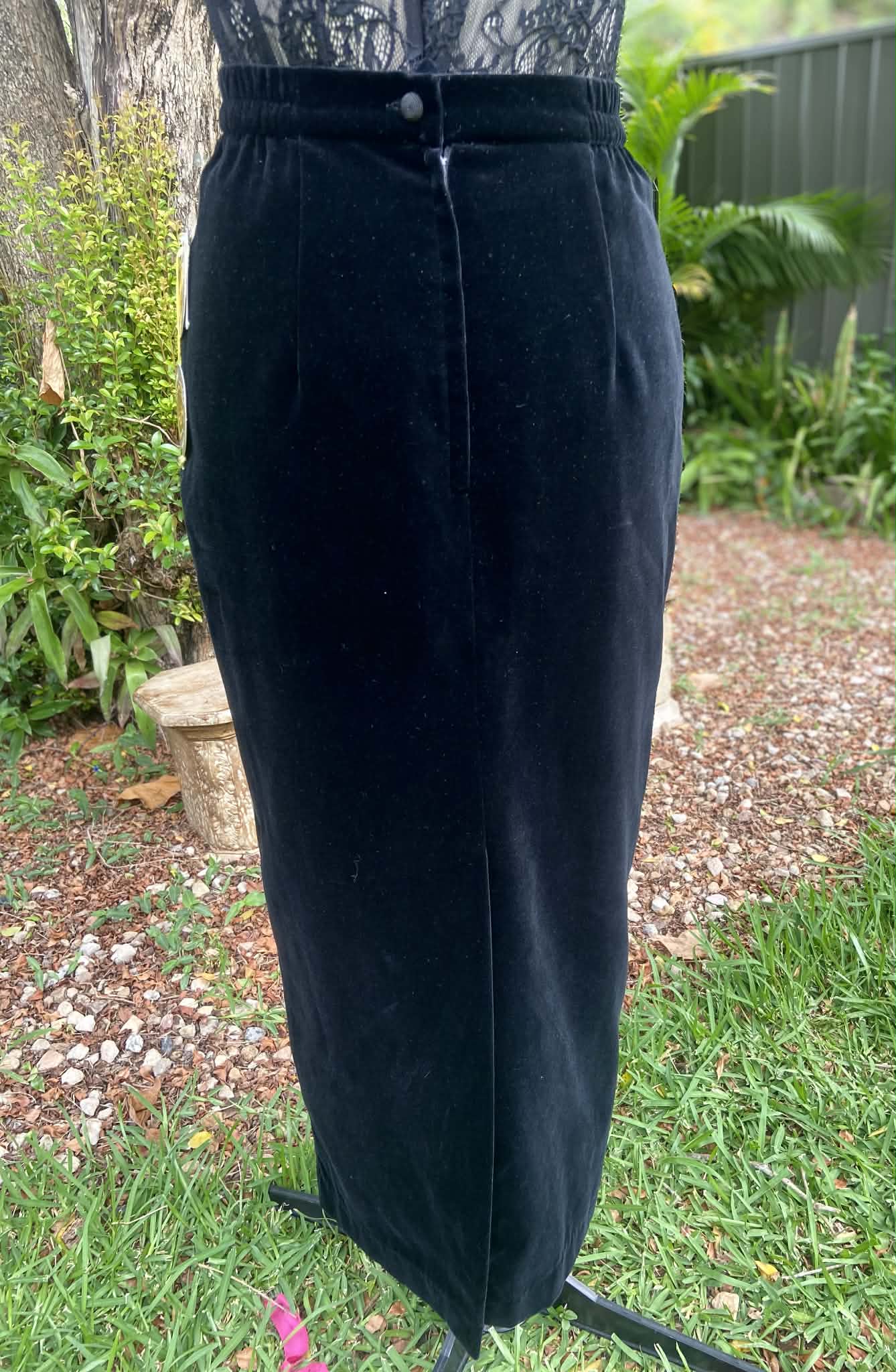 Vintage Velvet Straight Skirt (Size 12)