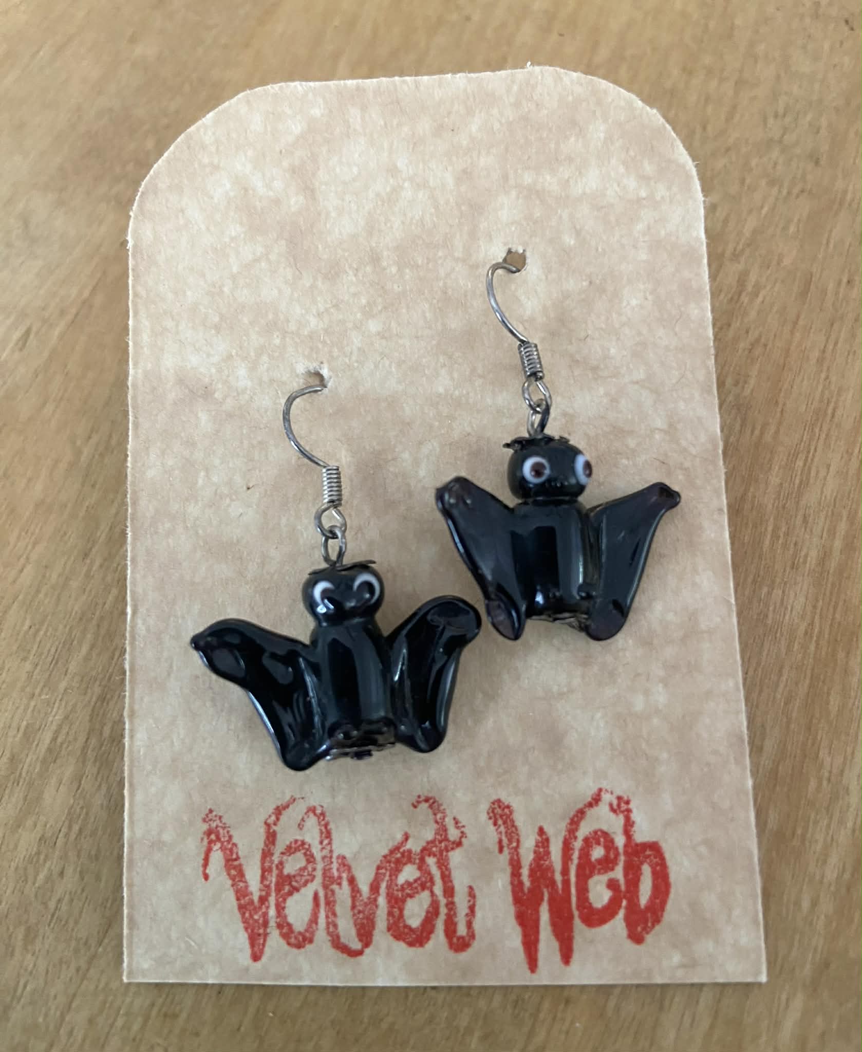 Glass Bead Bat Earrings