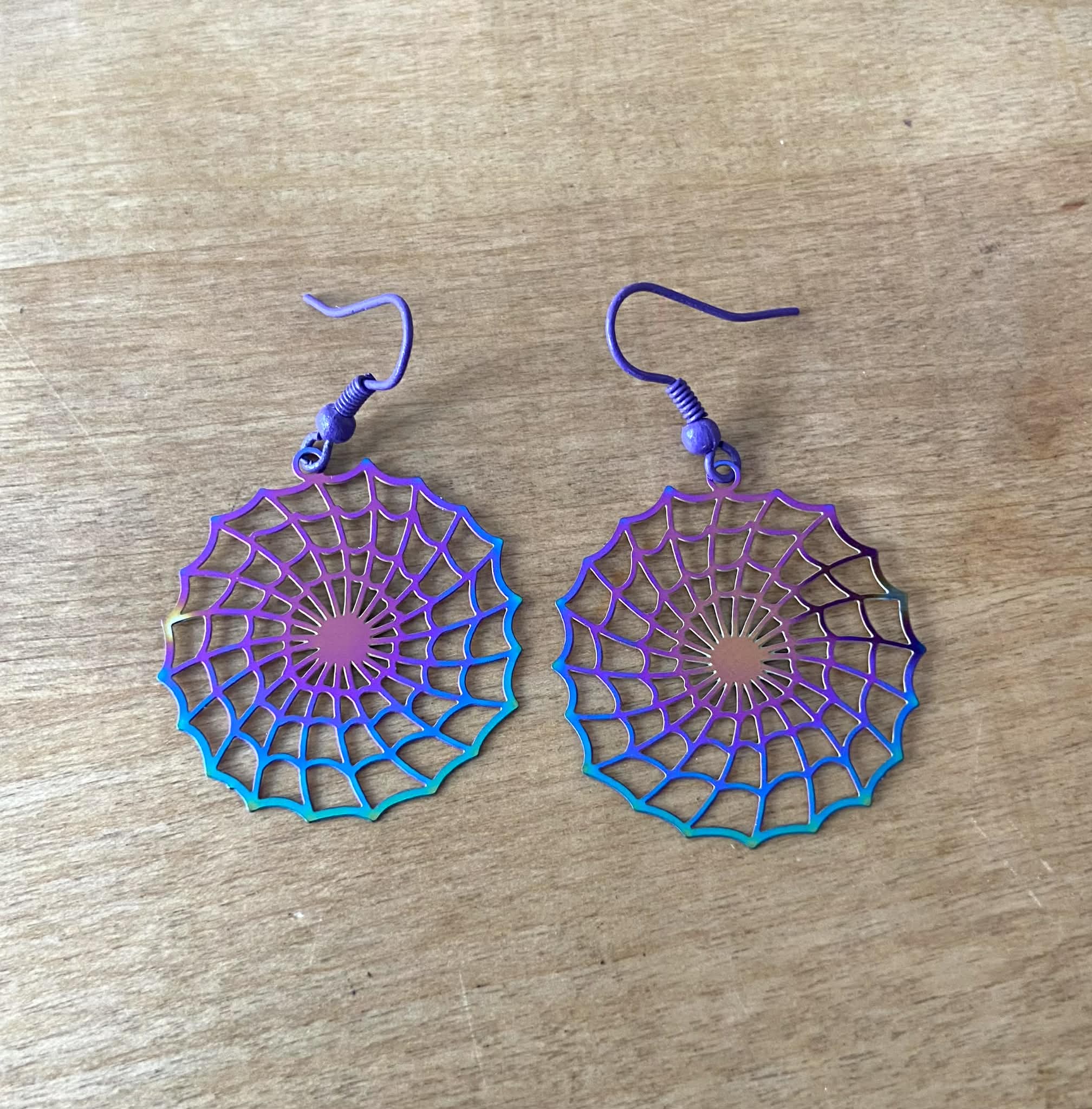 Multicolour Spider Web Earrings