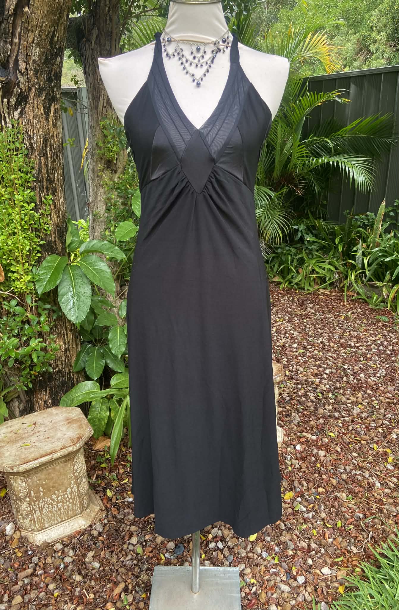 Vintage Jersey Halter Neck Midi Dress (8-10)