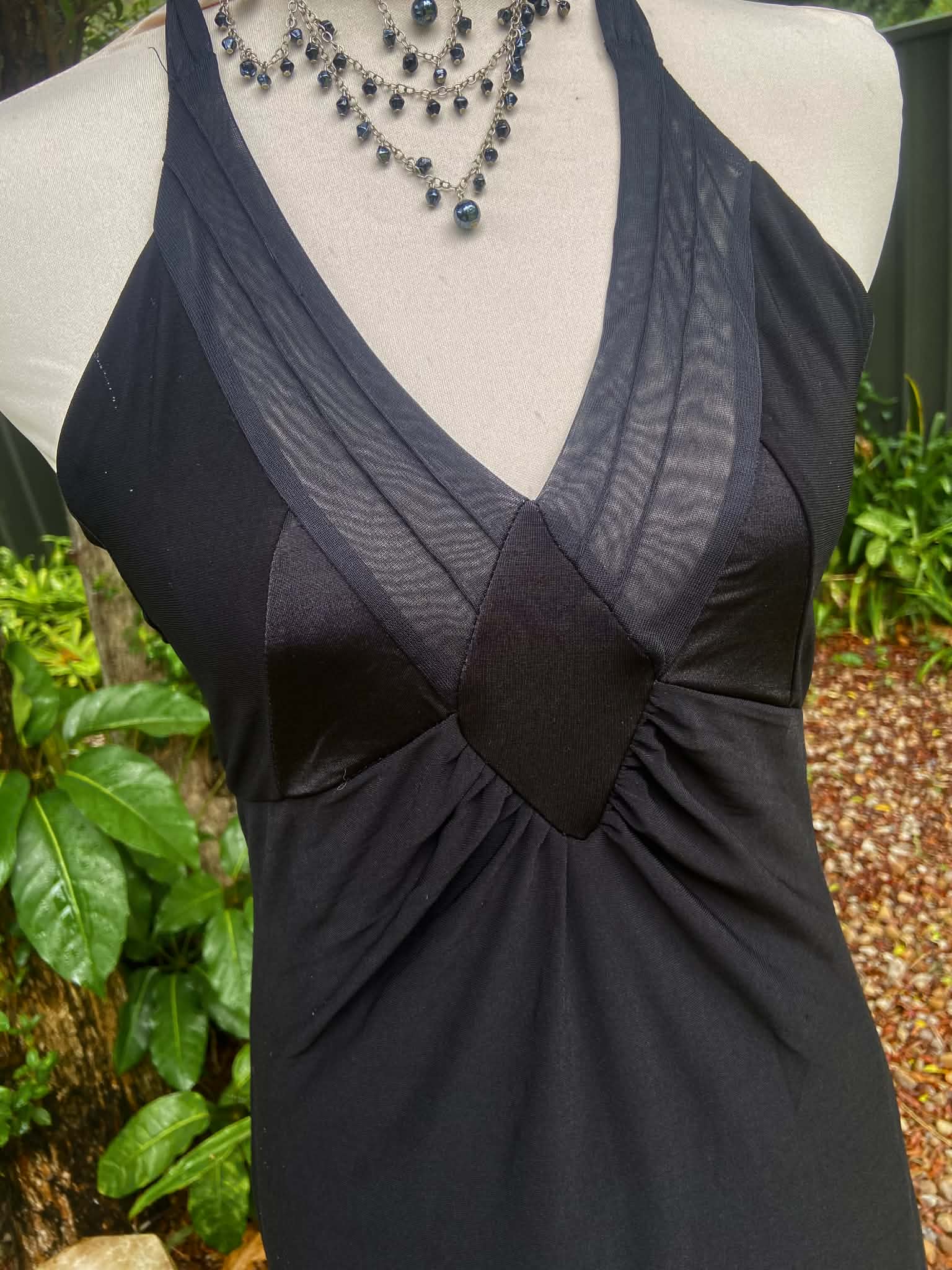 Vintage Jersey Halter Neck Midi Dress (8-10)