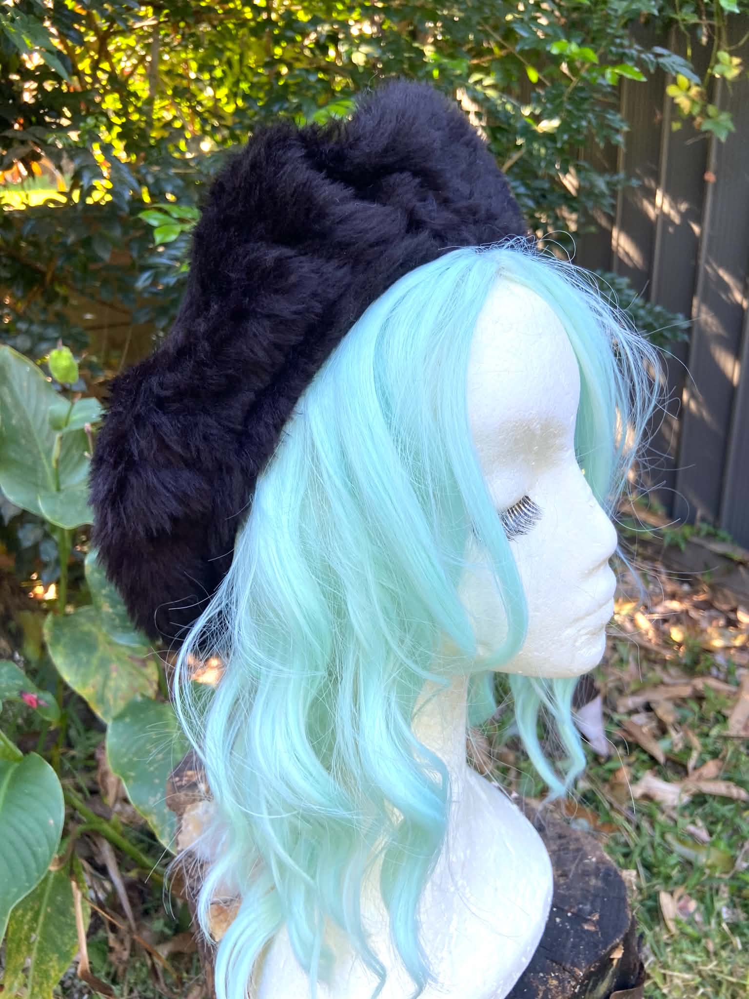Beret- Black Faux Fur