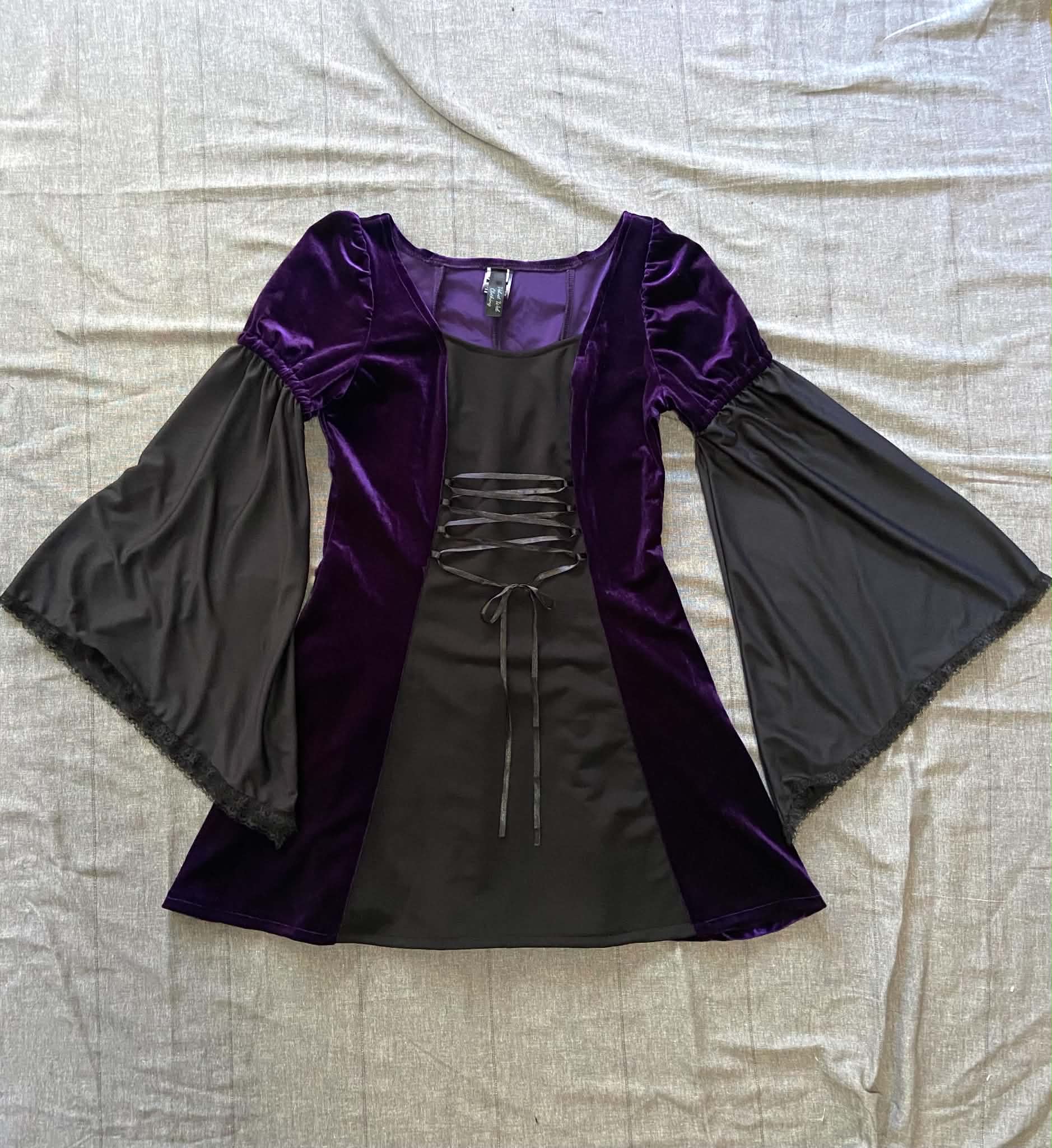 Cordelia Dress - Purple Velour with Lacing (Size 12)