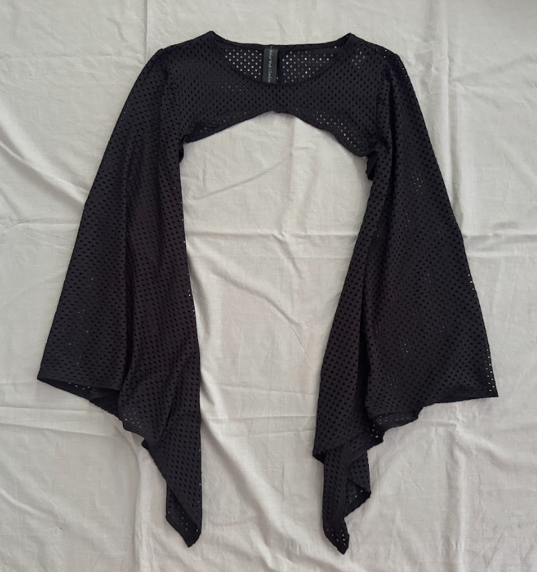 Lucinda Bolero Top - Black Holey Mesh (XL)